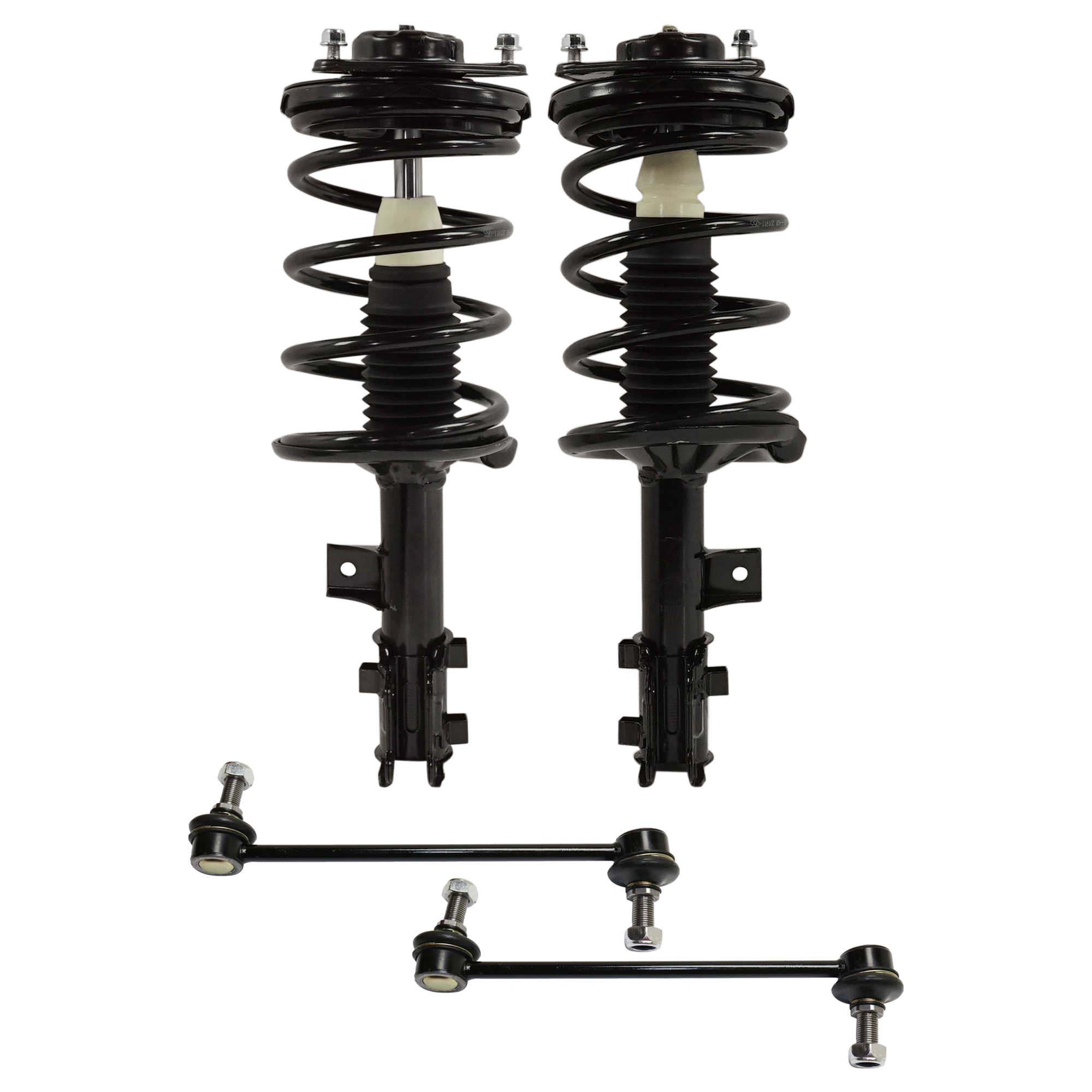 AM OPTIMA 06-10 RONDO 07-11 FRONT LOADED STRUT RH AND LH 4 pc kit Gas Charged Twin tube with Sway Bar Link SKU KIT 072924 C3444 OEM 1331909L LS3485221L 546511D101