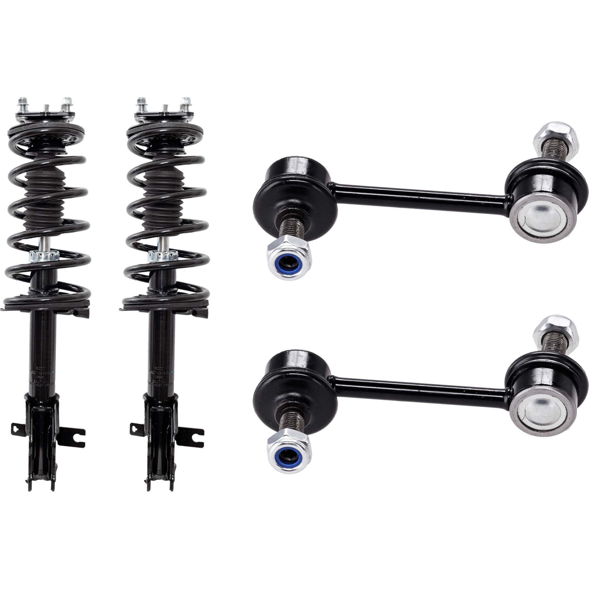 AM CX 9-07-10 FRONT SUSPENSION KIT RH AND LH 4 pc Kit with Shock Absorber and Strut Assembly and Sway Bar Link SKU KIT 072924 C3473 OEM SR4537-1331674R TDY234700-1724