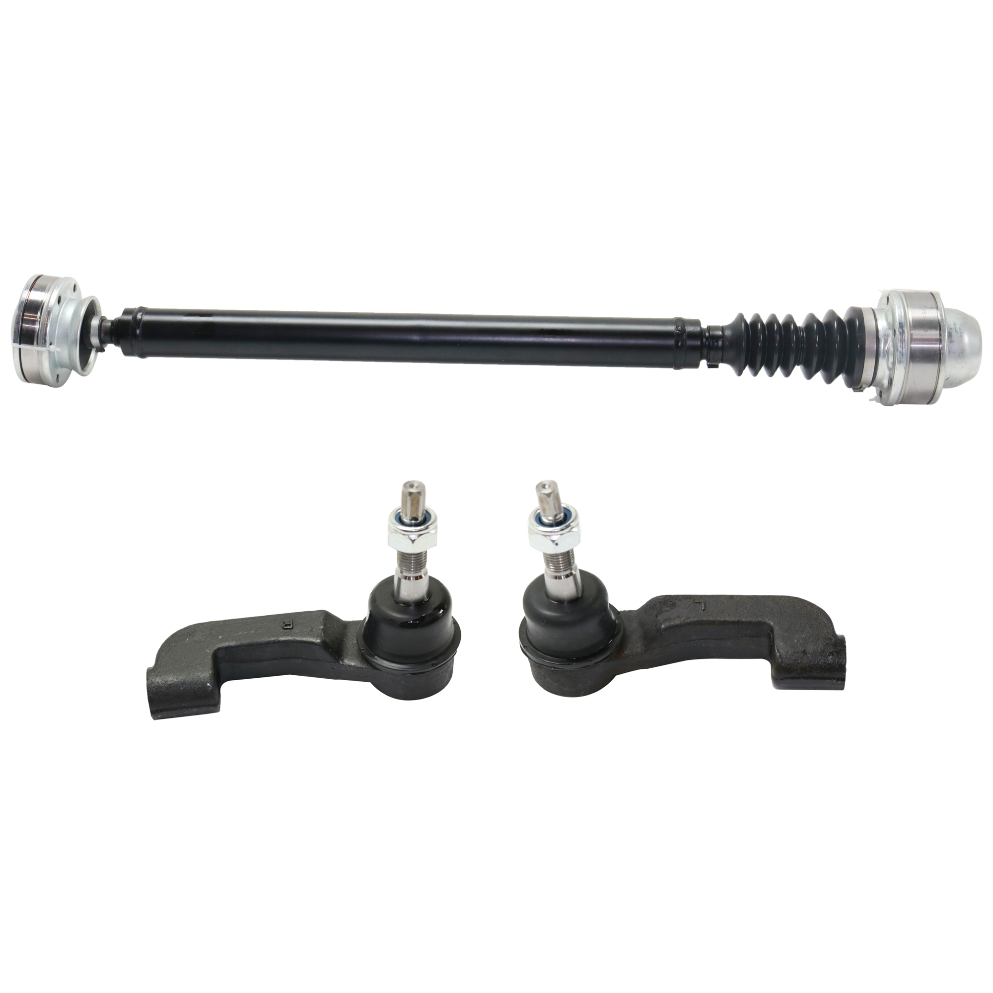 AM LIBERTY 02-04 FRONT DRIVESHAFT 3 pc kit 3.7L Eng. with Tie Rod End SKU KIT 072924 C3535 OEM 52111597AA 5072444AA 5072445AA