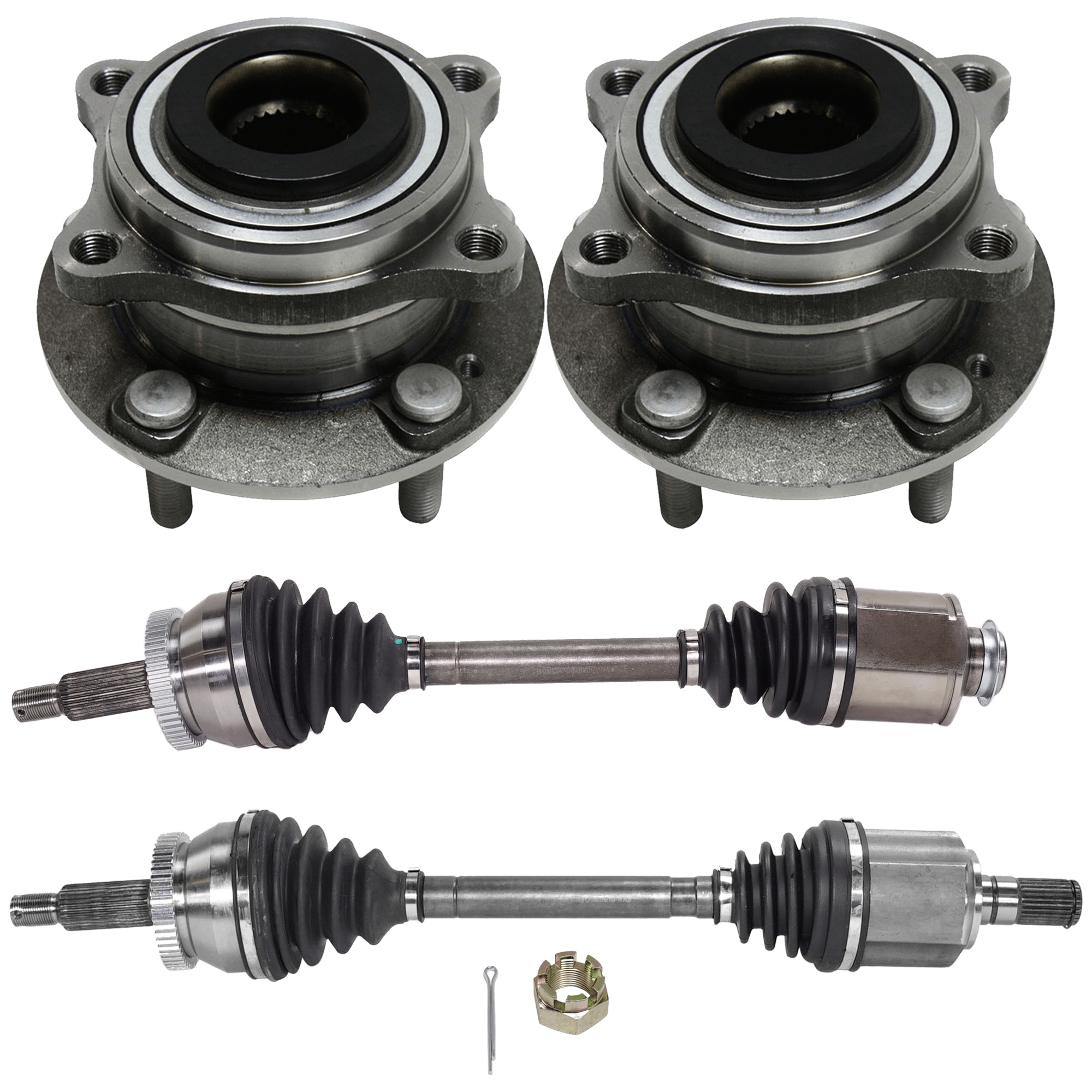 AM SANTA FE 10-12 SORENTO 11-13 FRONT CV AXLE ASSEMBLY RH AND LH 4 pc kit with Wheel Hub SKU KIT 072924 C3560