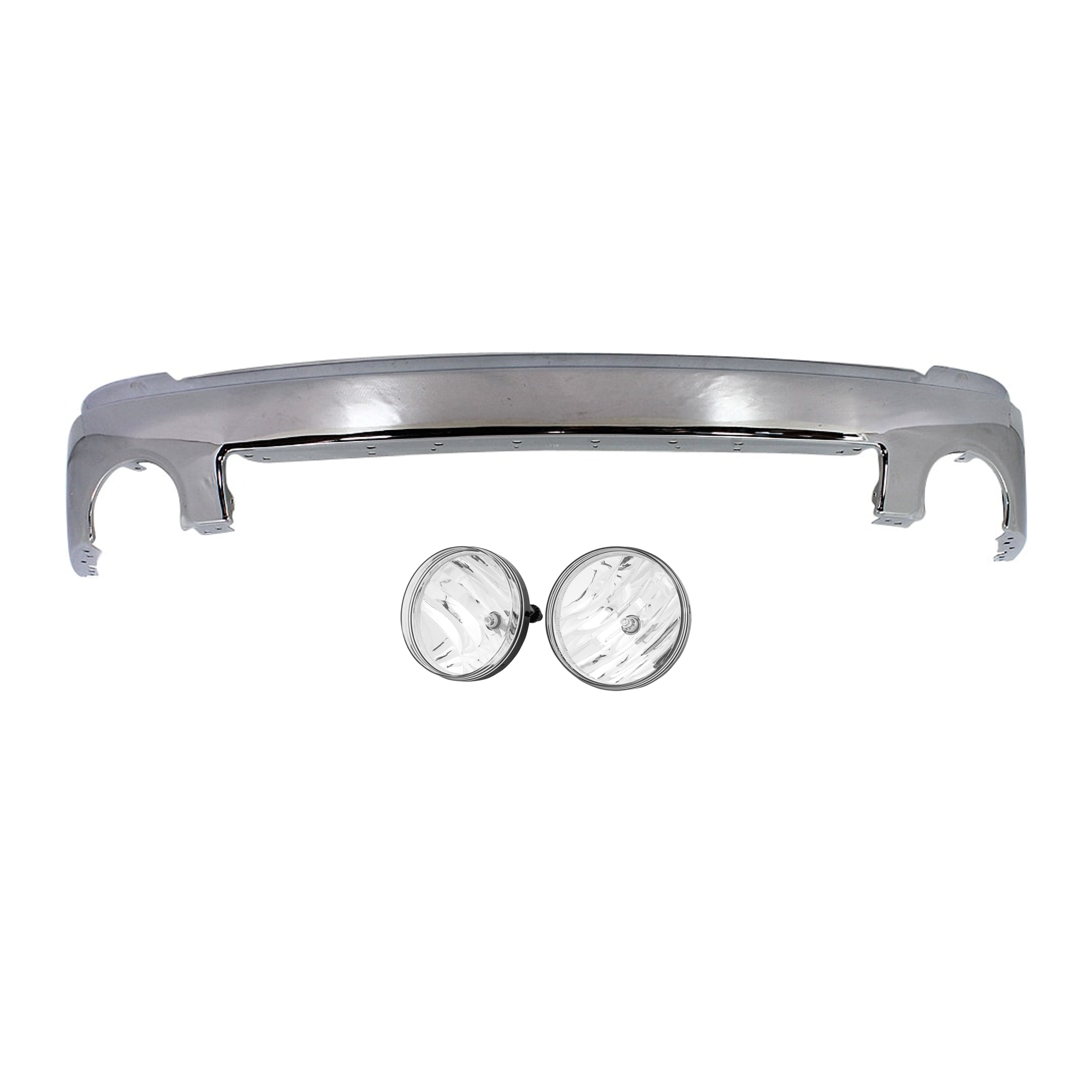 AM SIERRA 150007-13 FRONT BUMPER 3 pc kit w Fog Light SKU KIT 072924 C3588 Partslink GM1002833 GM2593161 GM2592161 OEM 15901505-25866496-25866495