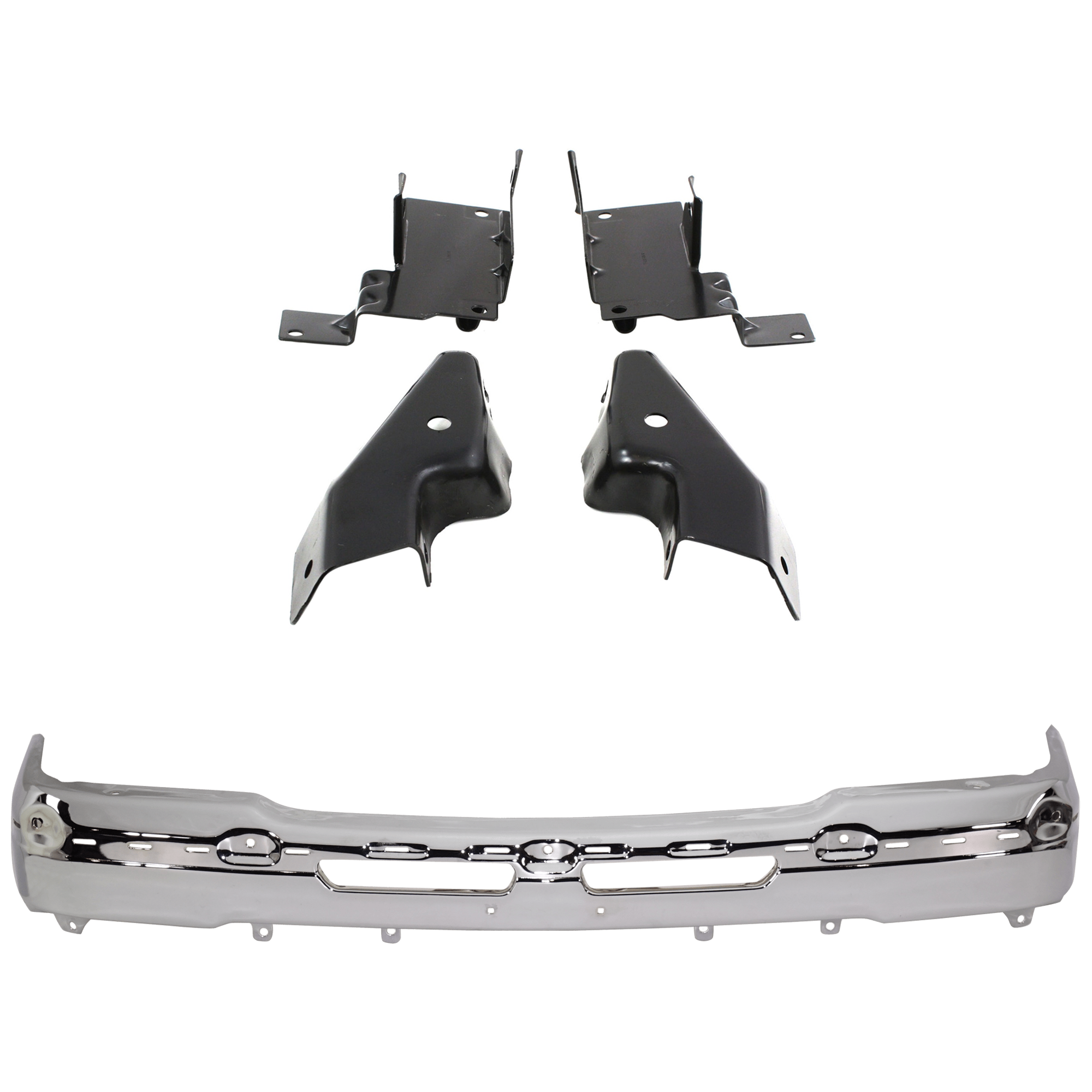 AM SILVERADO 1500-03-06 SILVERADO 2500-03-04 FRONT BUMPER 5 pc kit w Bumper Bracket SKU KIT 072924 C3618 Partslink GM1002416 GM1061101 OEM 19150310 Performance