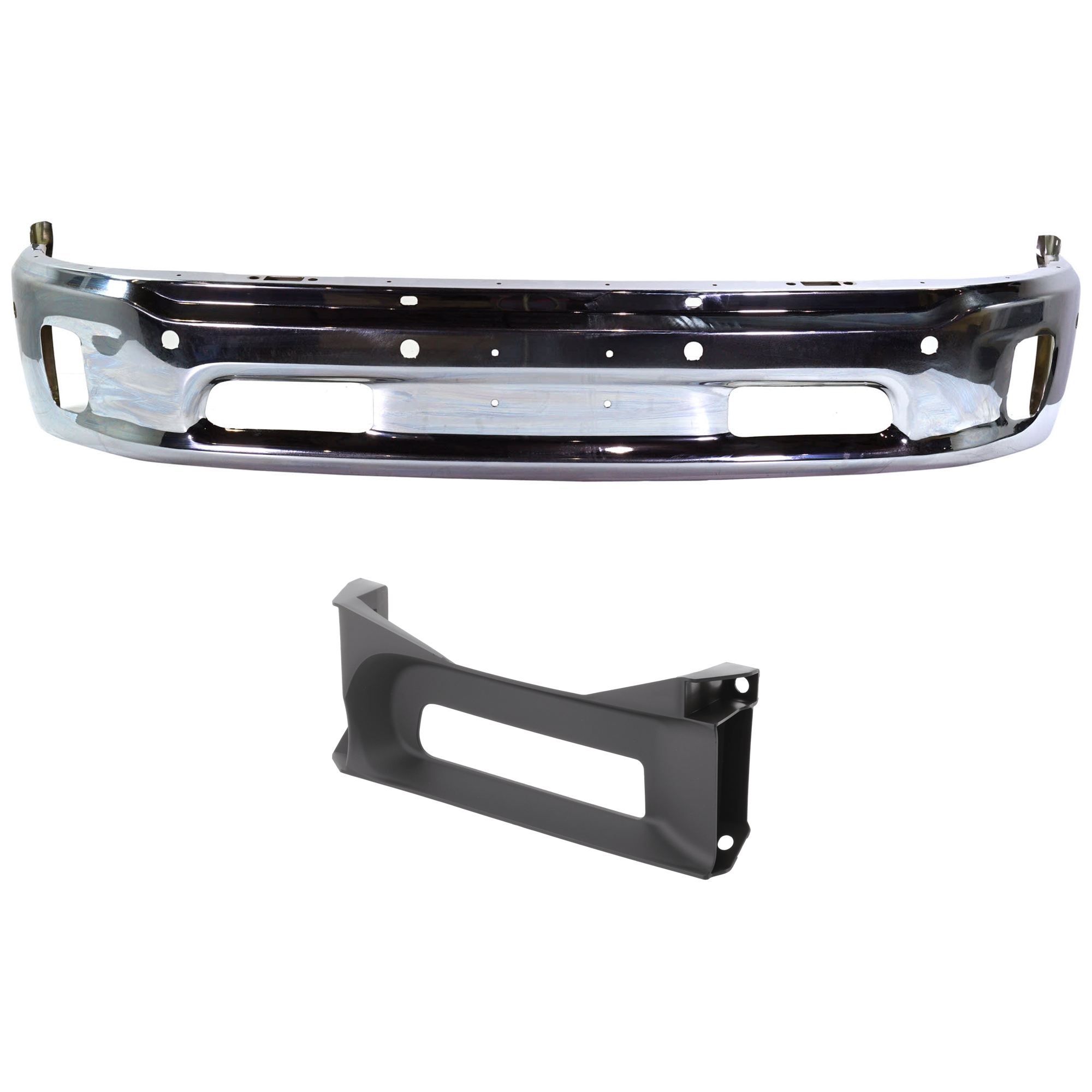 AM 1500-14-18-1500 CLASSIC 19-22 FRONT BUMPER 2 pc kit w Bumper Trim SKU KIT 072924 C3641 Partslink CH1002402 CH1037113 OEM 68160857AA 68196982AA