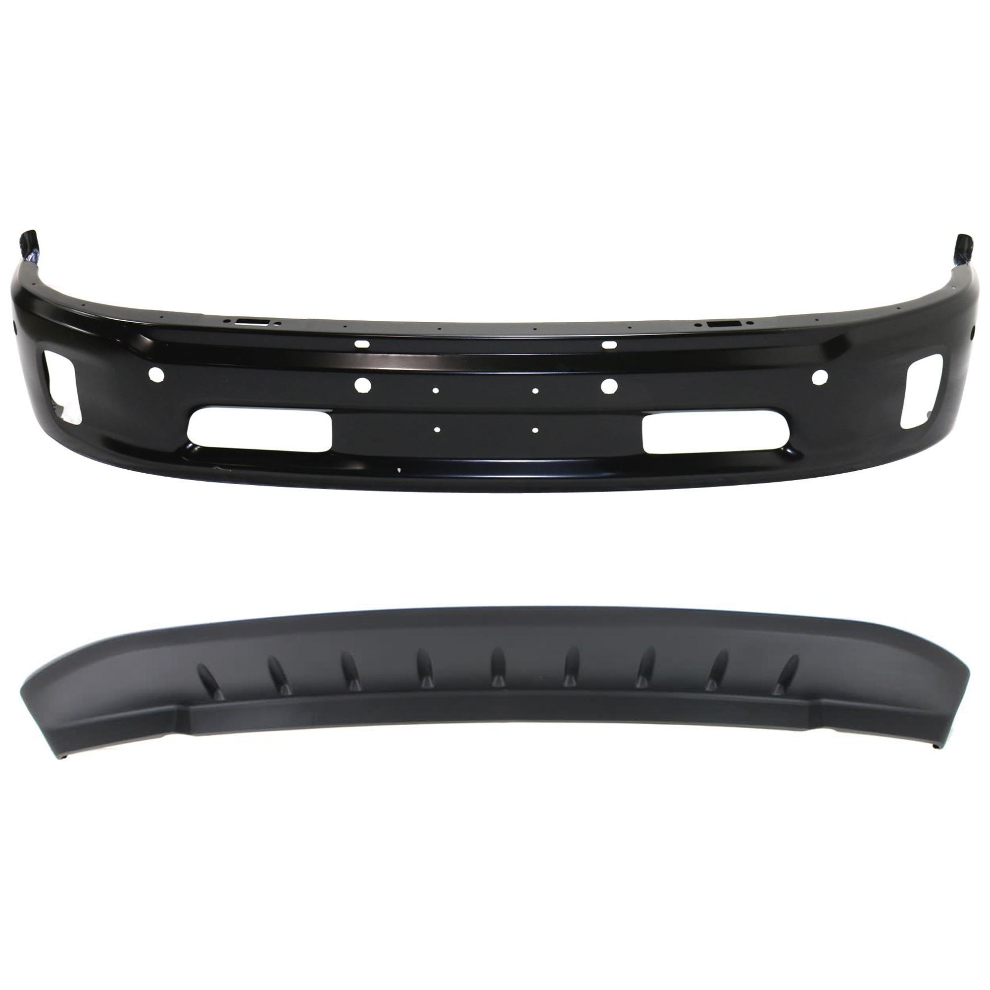 AM 1500-14-18-1500 CLASSIC 19-21 FRONT BUMPER 2 pc kit w Valance SKU KIT 072924 C3648 Partslink CH1002400 CH1090147 OEM 68160858AA 5182326AA