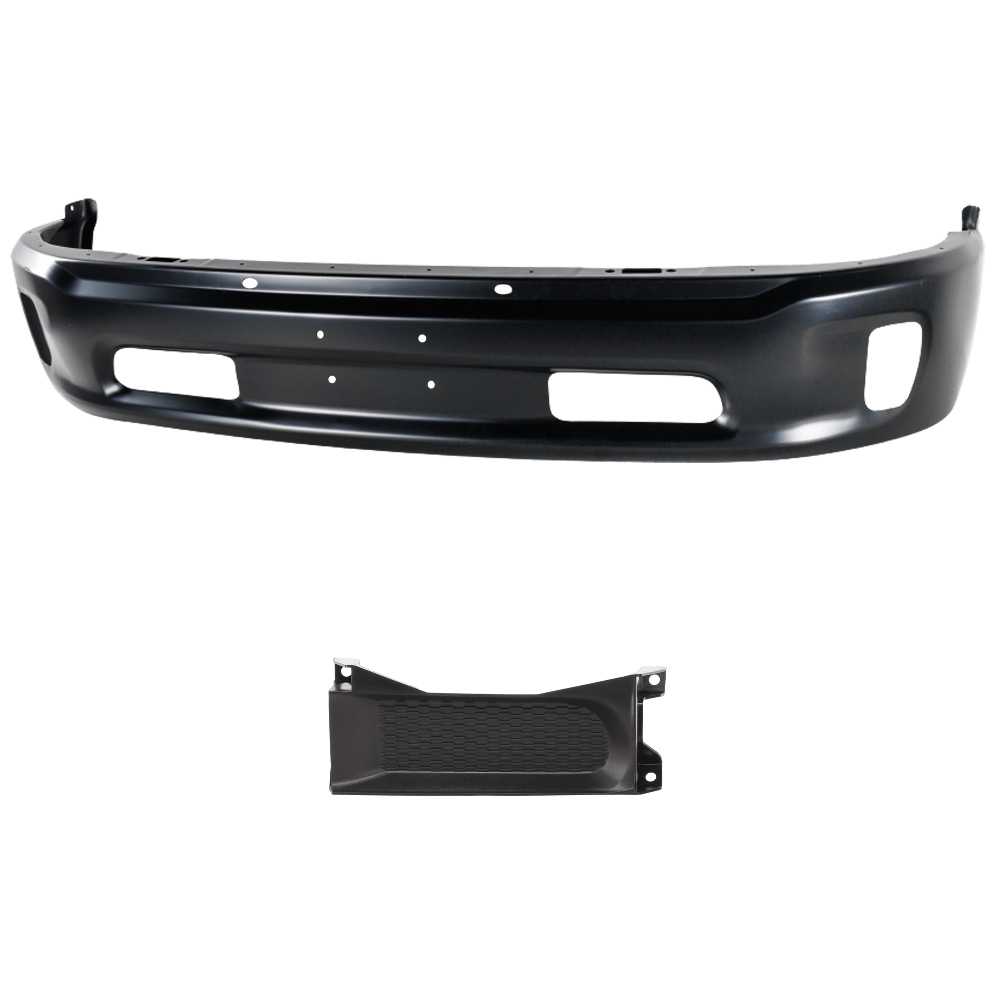 AM 1500-14-18-1500 CLASSIC 19-21 FRONT BUMPER Lower 2 pc kit w Bumper Trim SKU KIT 072924 C3652 Partslink CH1002399 CH1037112 OEM 68160854AB 68196984AA
