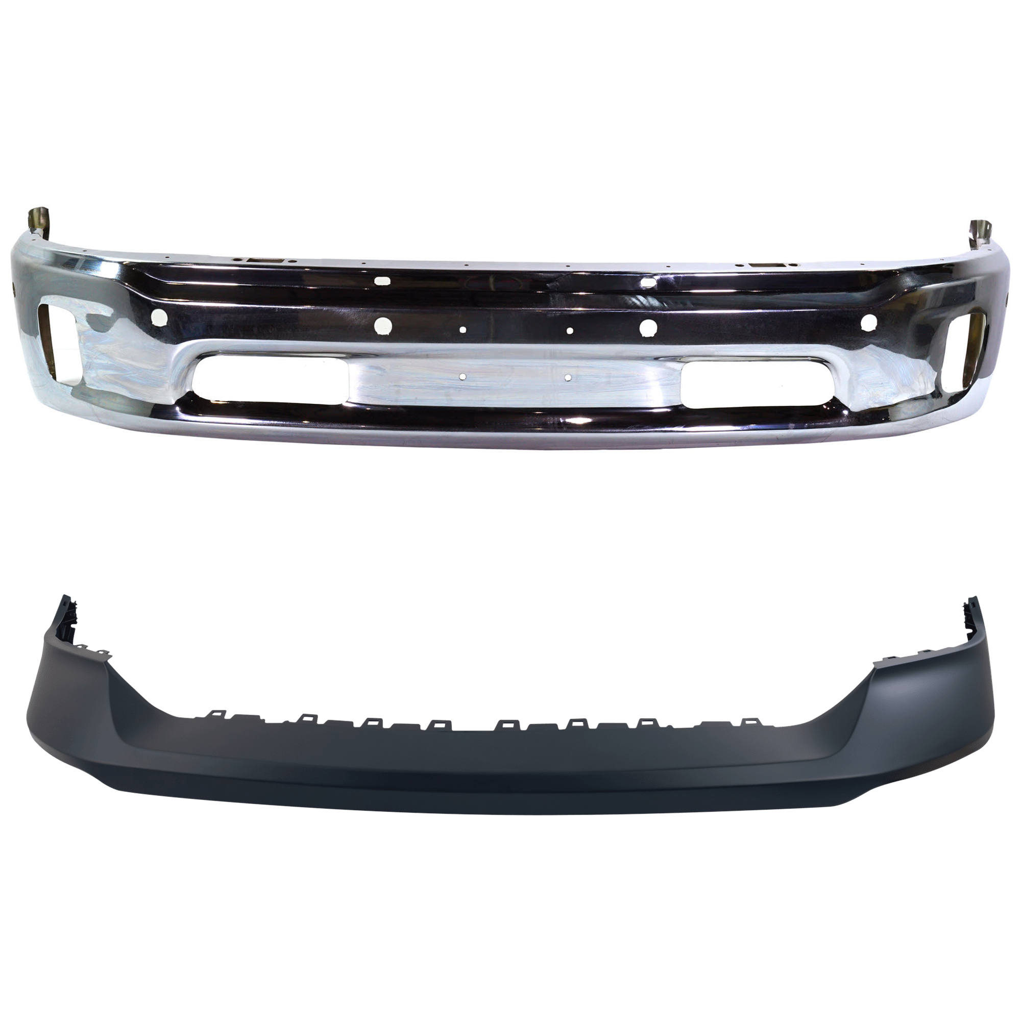 AM 1500-14-18-1500 CLASSIC 19-22 FRONT BUMPER Lower 2 pc kit w Bumper Cover SKU KIT 072924 C3659 Partslink CH1002402 CH1014108 OEM 68160857AA 68197697AA