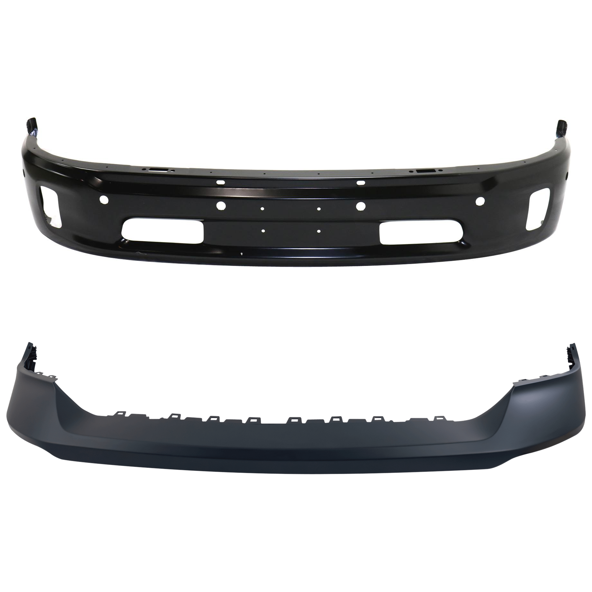 AM 1500-14-18-1500 CLASSIC 19-21 FRONT BUMPER 2 pc kit w Bumper Cover SKU KIT 072924 C3661 Partslink CH1002400 CH1014108 OEM 68160858AA 68197697AA