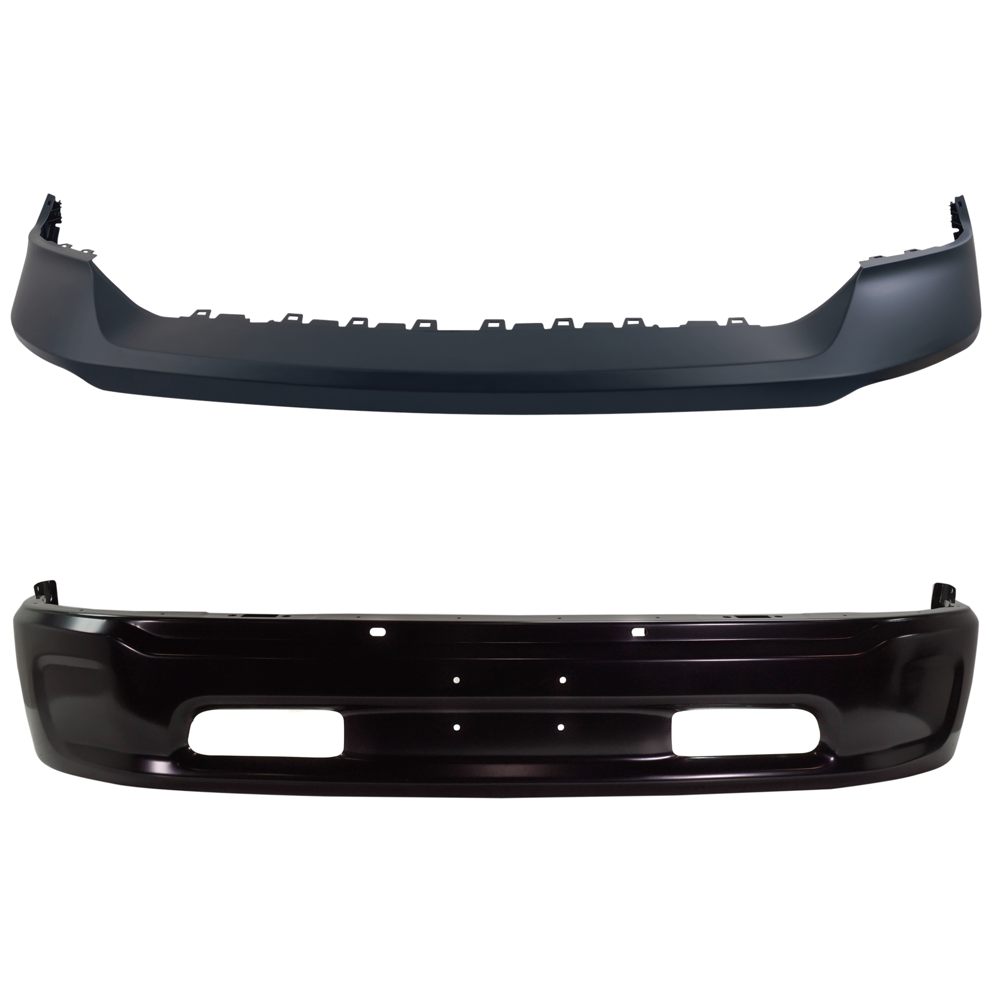 AM 1500-14-18-1500 CLASSIC 19-21 FRONT BUMPER 2 pc kit w Bumper Cover SKU KIT 072924 C3663 Partslink CH1002401 CH1014108 OEM 68160856AC 68197697AA