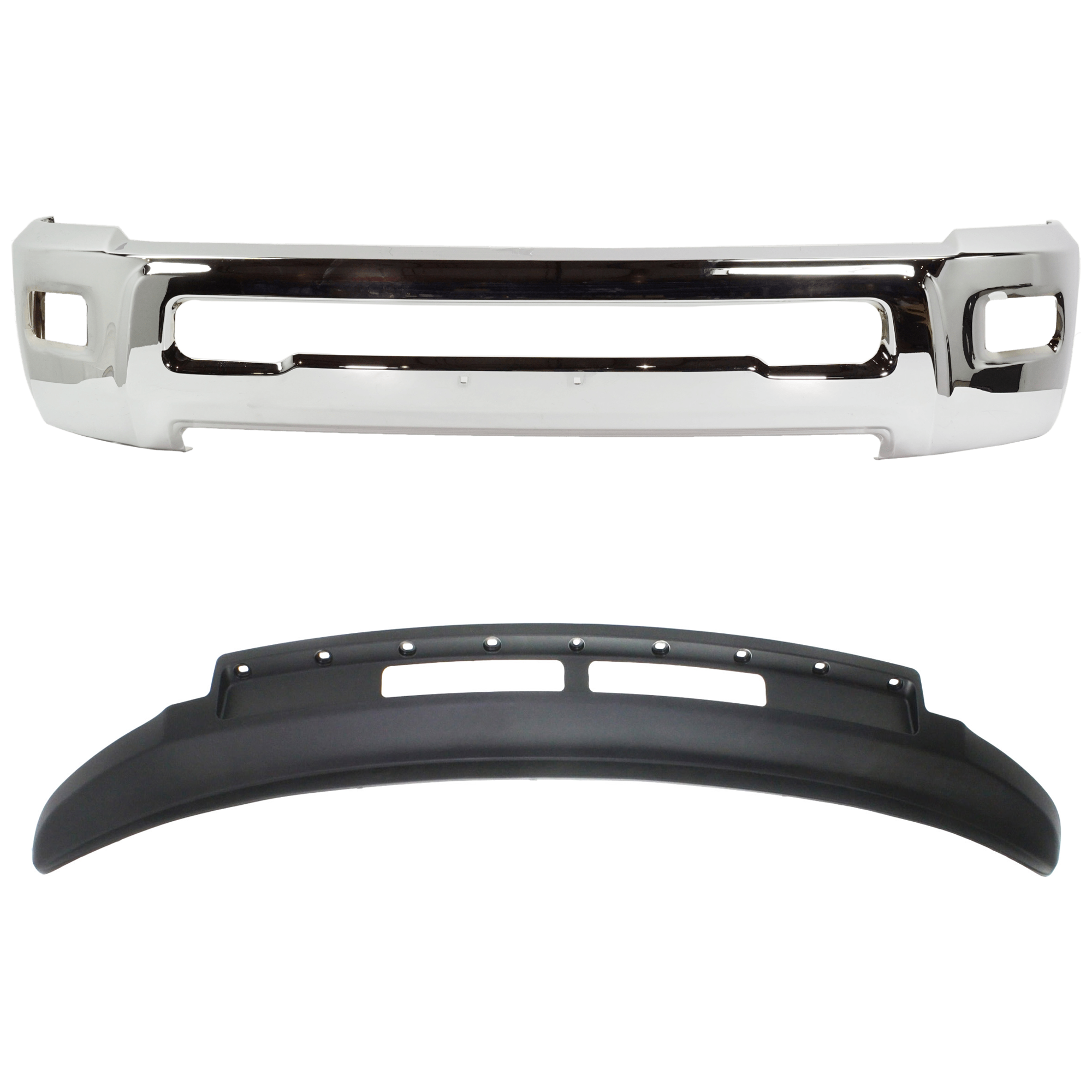 AM RAM 2500-3500-13-18 FRONT BUMPER 2 pc kit w Valance SKU KIT 072924 C3667 Partslink CH1002390 CH1090149 OEM 68045698AB 68196533AA