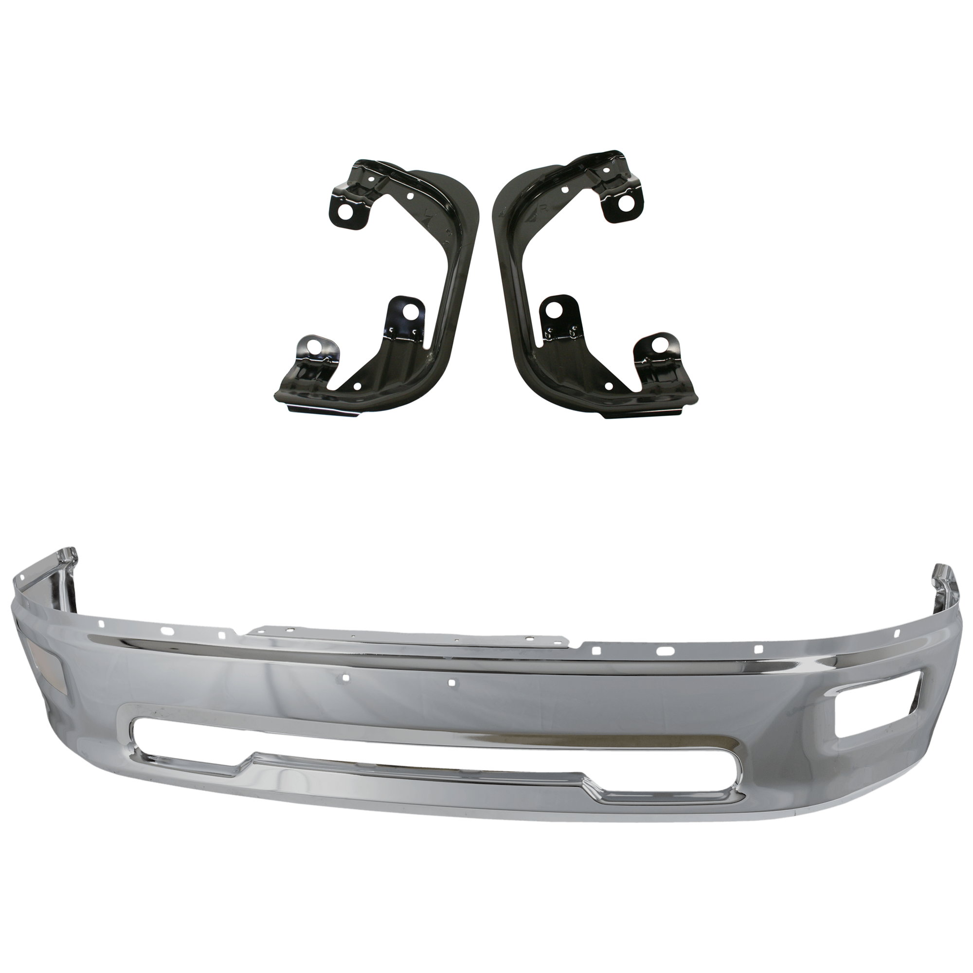 AM RAM 1500-09-12 FRONT BUMPER 3 pc kit w Fog Light Bracket SKU KIT 072924 C3668 Partslink CH1002386 CH1061100 OEM 55112609AA 68206067AA 68054374