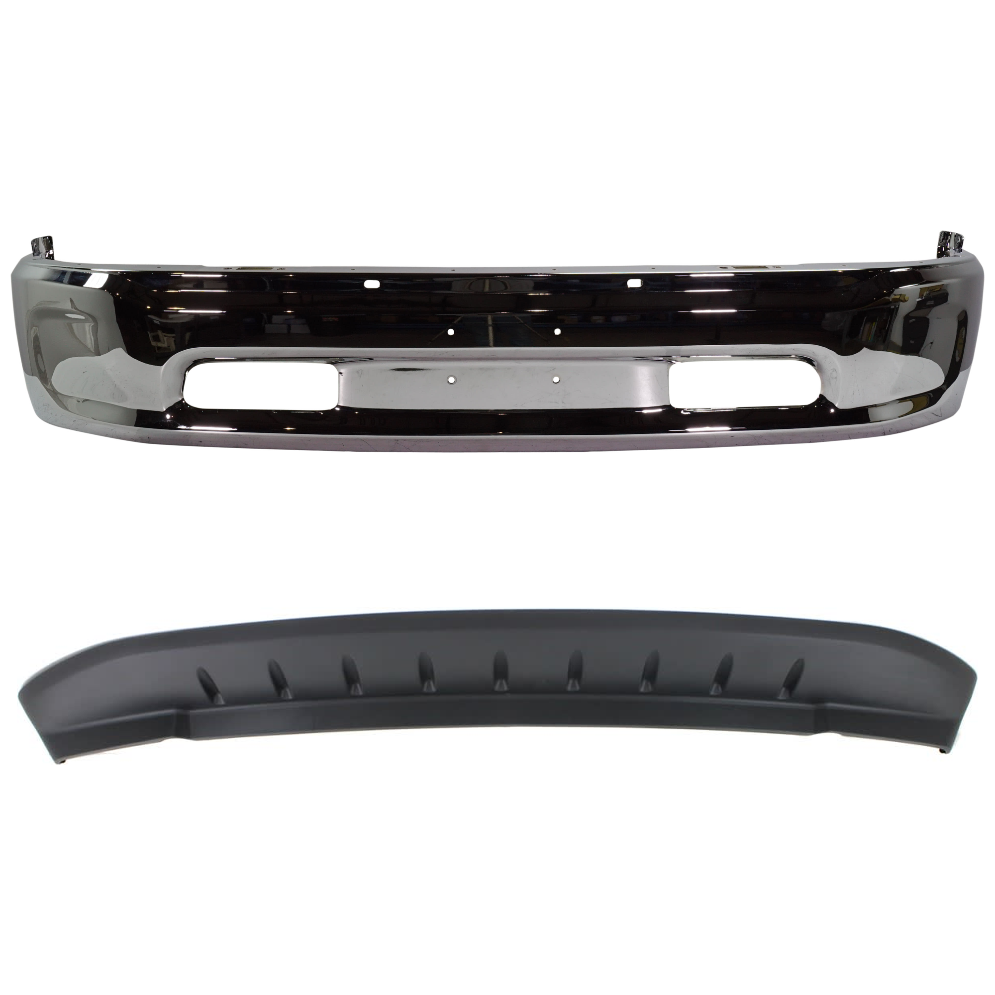 AM 1500-13-18-1500 CLASSIC 19-23 FRONT BUMPER 2 pc kit w Valance SKU KIT 072924 C3687 Partslink CH1002397 CH1090147 OEM 68160855AC 5182326AA
