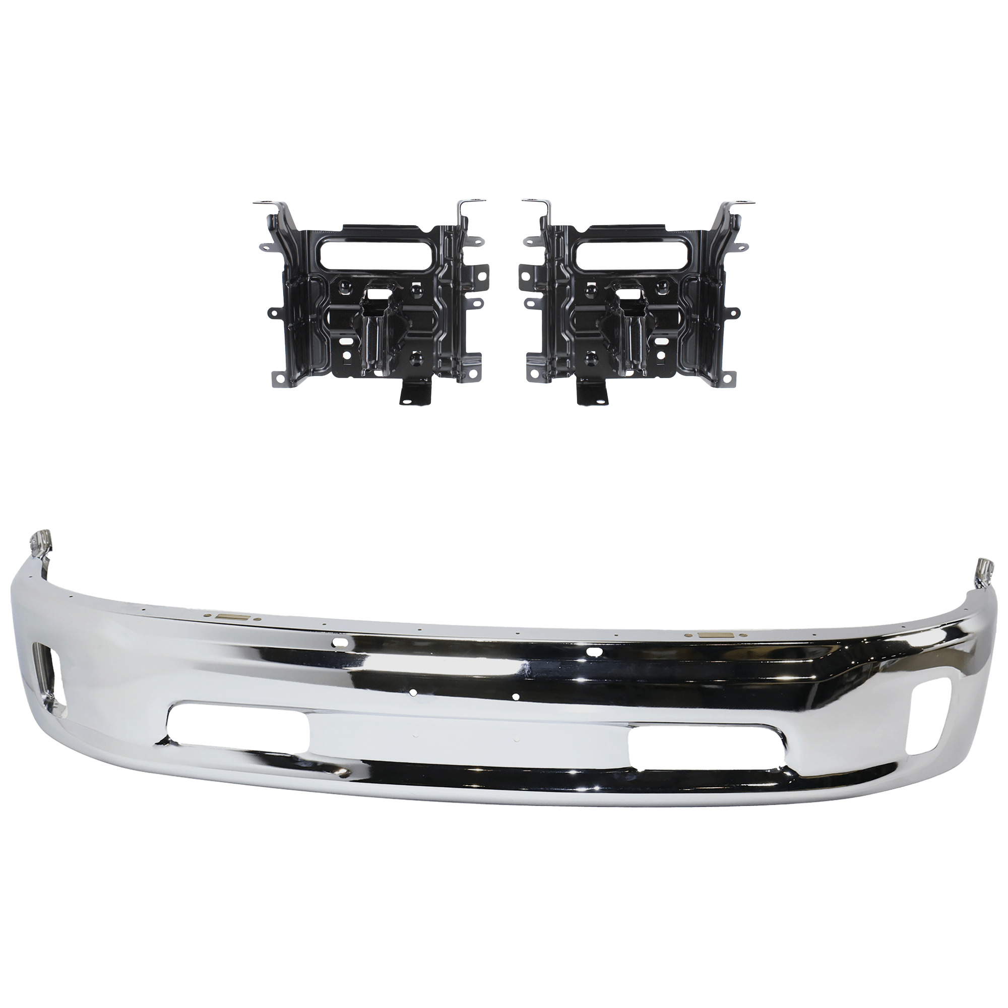AM 1500-13-18-1500 CLASSIC 19-23 FRONT BUMPER 3 pc kit w Bumper Bracket SKU KIT 072924 C3696 Partslink CH1002396 CH1061104 OEM 68160853AB 68232485AA