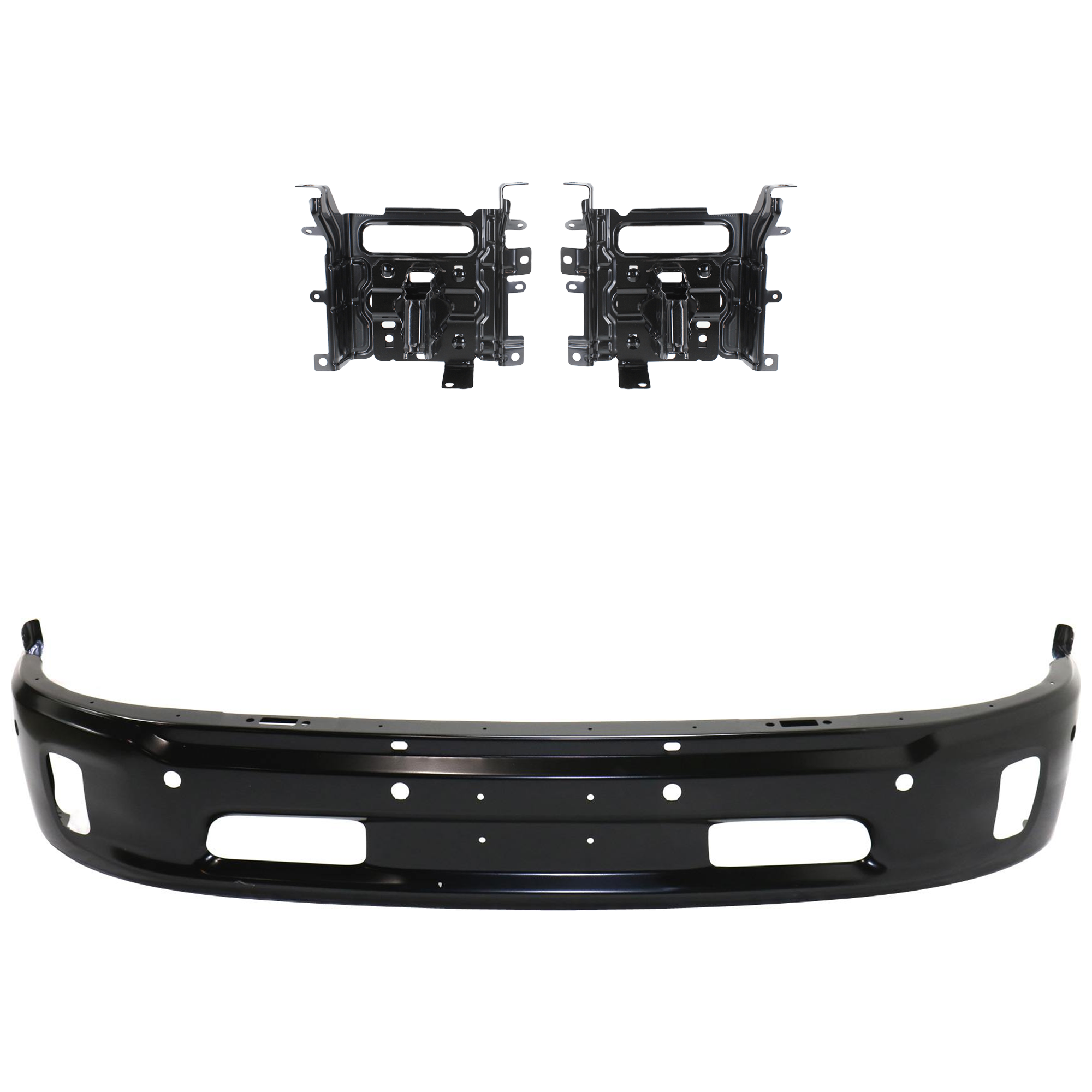 AM RAM 1500-14-18 A500 CLASSIC 19-21 FRONT BUMPER 3 pc kit w Bumper Bracket SKU KIT 072924 C3699 Partslink CH1002400 CH1061104 OEM 68160858AA 68232485AA