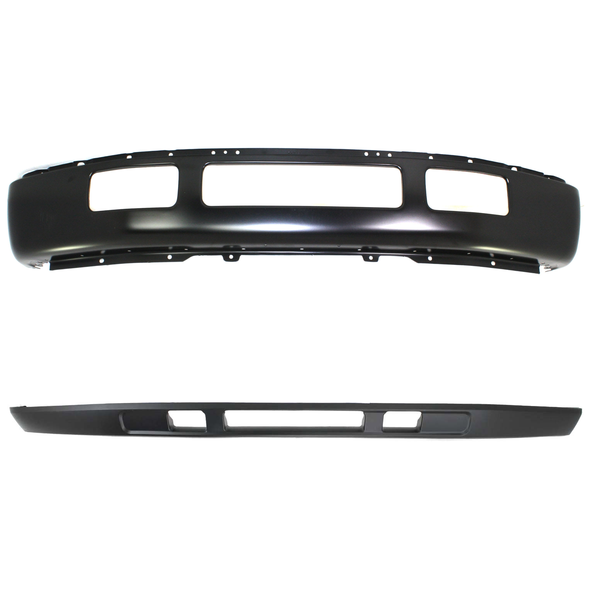 AM F 450 F 550 SUPER DUTY 05-07 FRONT BUMPER 2 pc kit w Valance SKU KIT 072924 C3708 Partslink FO1002397 FO1095219 OEM 5C3Z17757EAA 5C3Z17626AAA