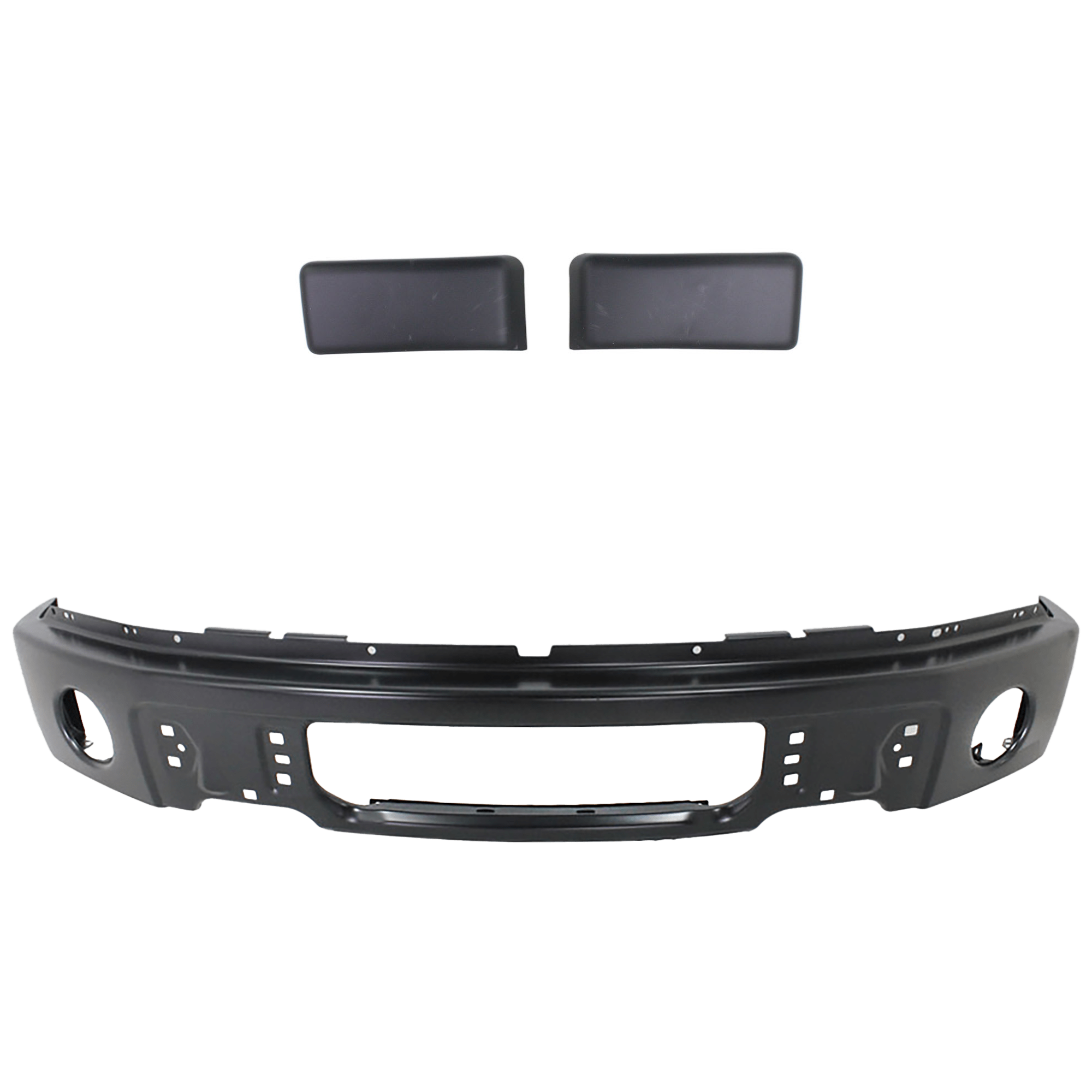 AM F 150-09-14 FRONT BUMPER 3 pc kit w Bumper Trim SKU KIT 072924 C3709 Partslink FO1002413 FO1053100 OEM 9L3Z17757DPTM 9L3Z17E810B