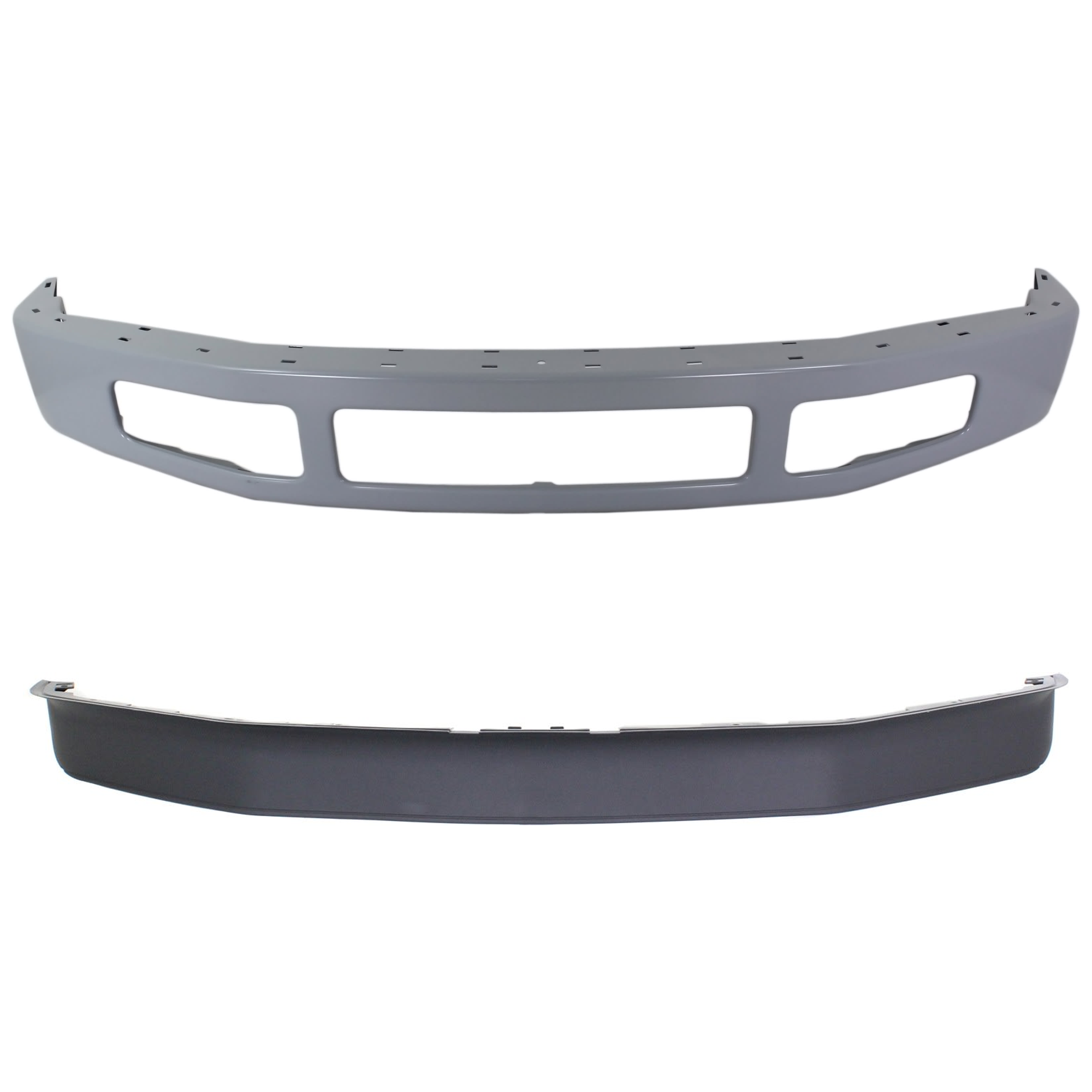AM F 250 F 350 SUPER DUTY FRONT BUMPER 2 pc kit w Valance SKU KIT 072924 C3713 Partslink FO1002403 FO1093116 OEM 8C3Z17757CPTM 8C3Z17626B