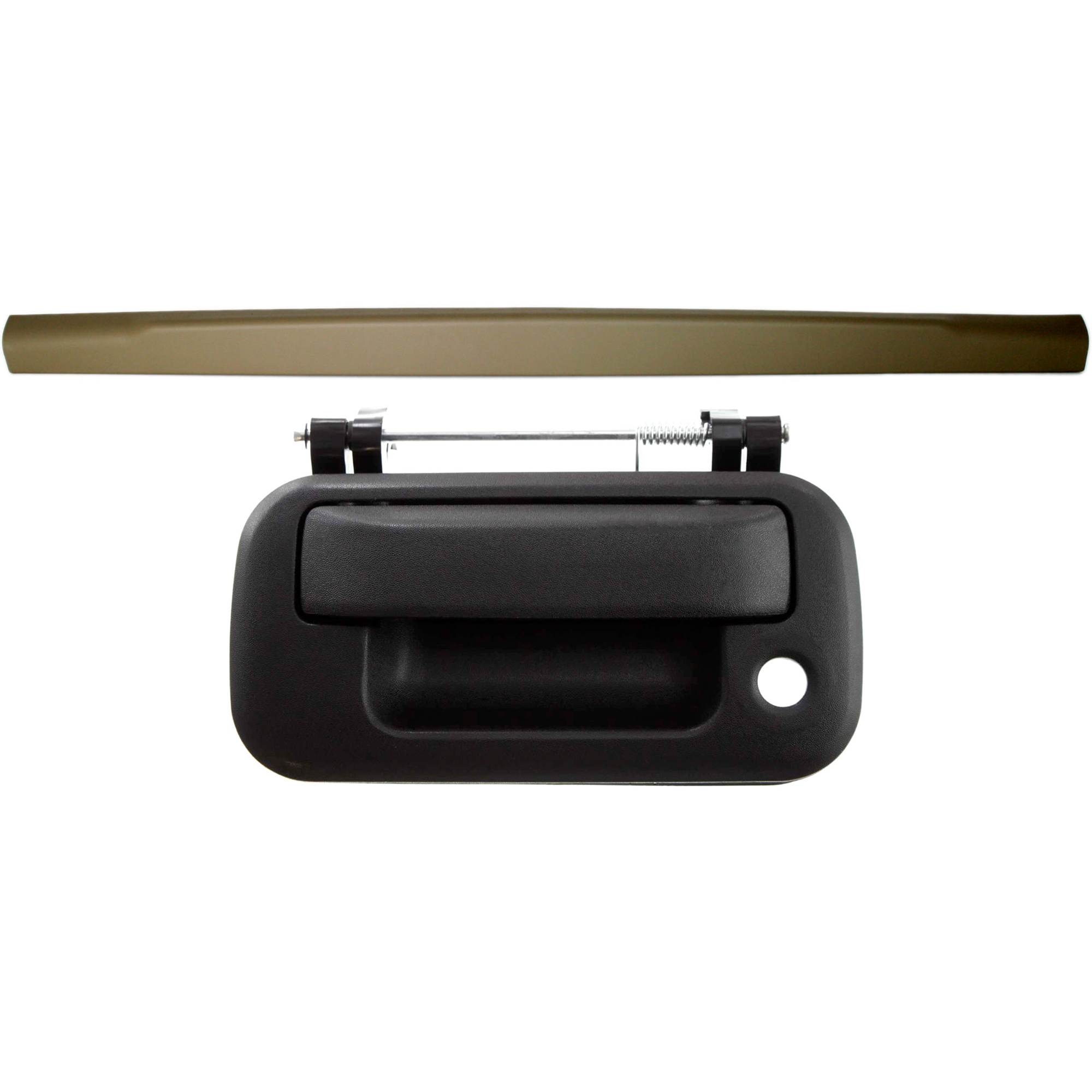 AM F 250 SUPER DUTY 08-10 TAILGATE MOLDING 2 pc Kit with Tailgate Handle SKU KIT 072924 C3727 Partslink FO1904105 FO1915111 OEM 8C3Z9940602AB 4L3Z9943400AAA 8