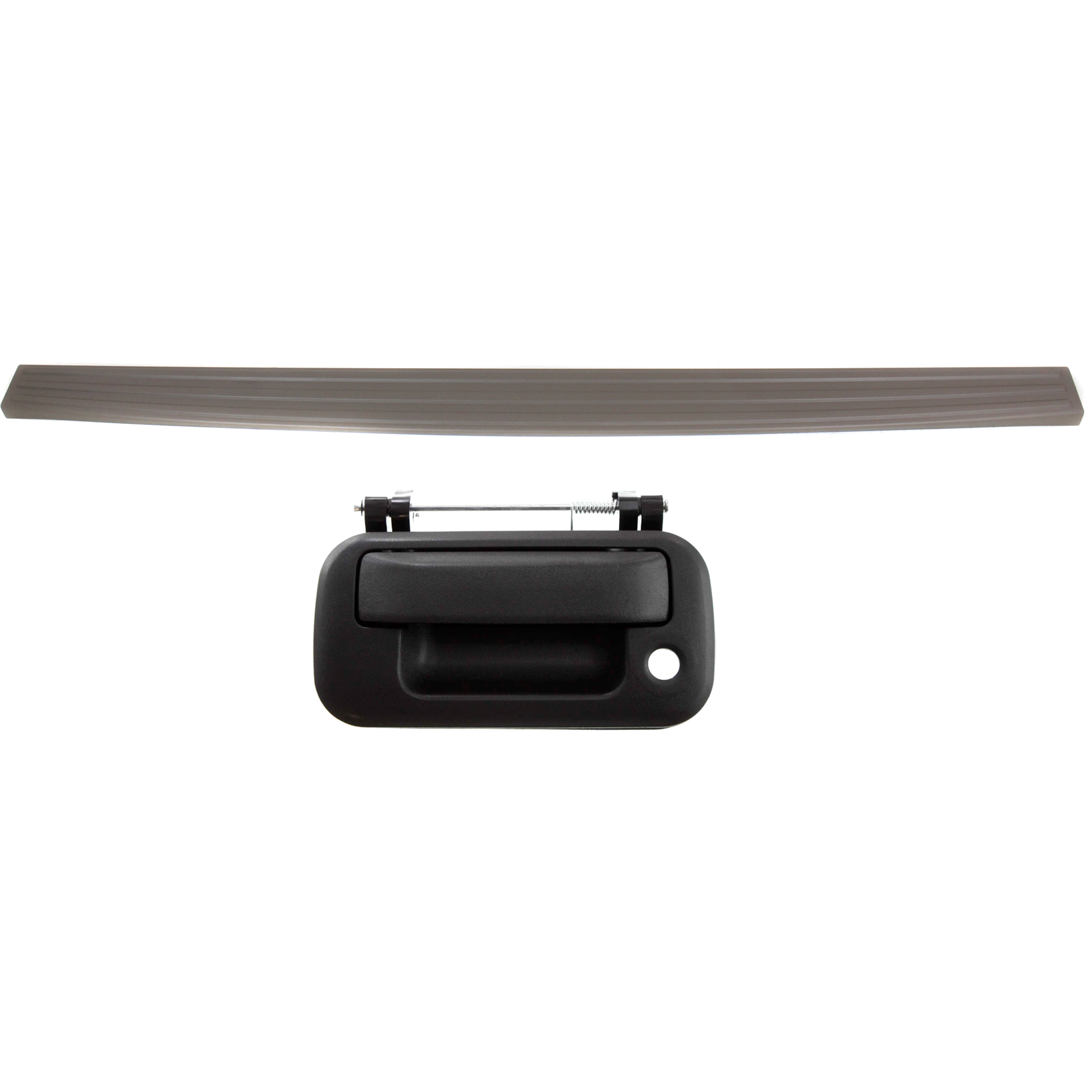 AM F 150-09-14 TAILGATE MOLDING 2 pc Kit with Tailgate Handle SKU KIT 072924 C3730 Partslink FO1904108 FO1915111 OEM BL3Z9940602AA 4L3Z9943400AAA 8