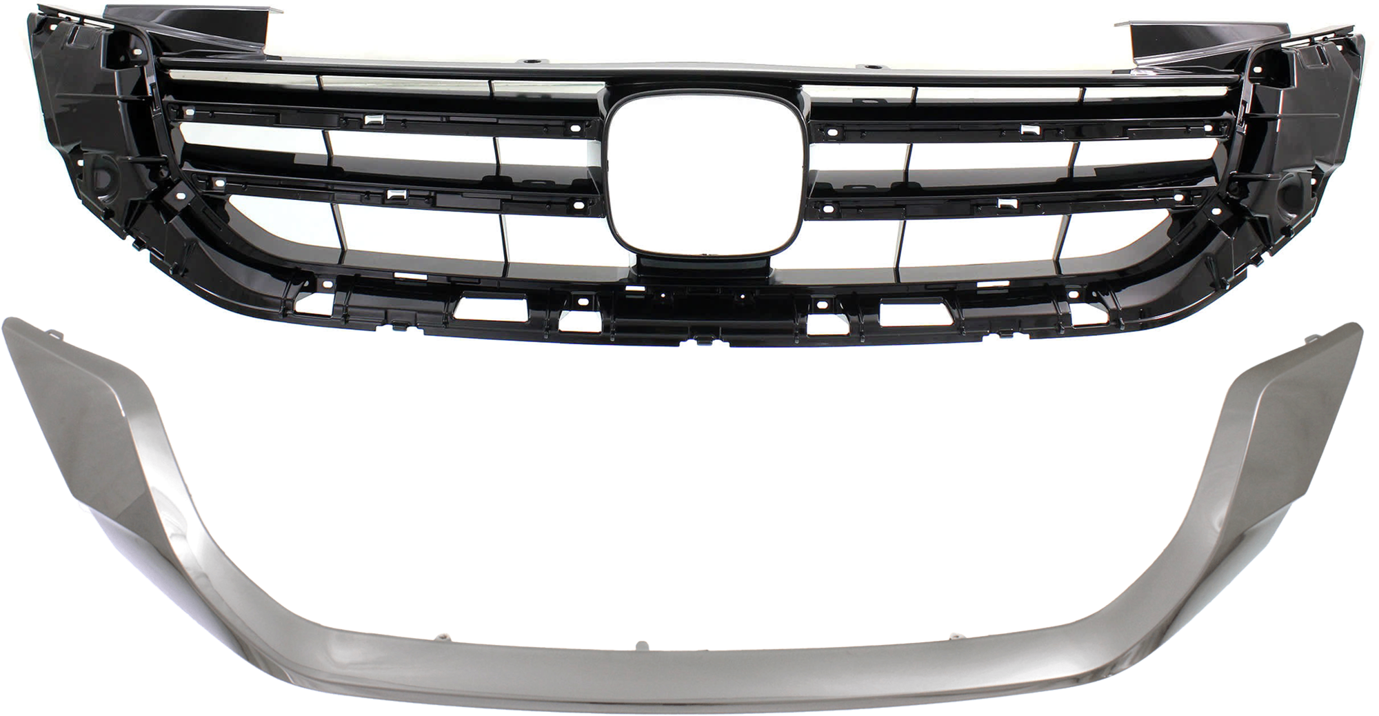 AM ACCORD 13-15 GRILLE 2 pc Kit Painted Black Shell and Insert 6 Cyl Sedan SKU KIT 072924 C3744 Partslink HO1200215 HO1210142 OEM 71121T2FA11-71122T2FA01ZB