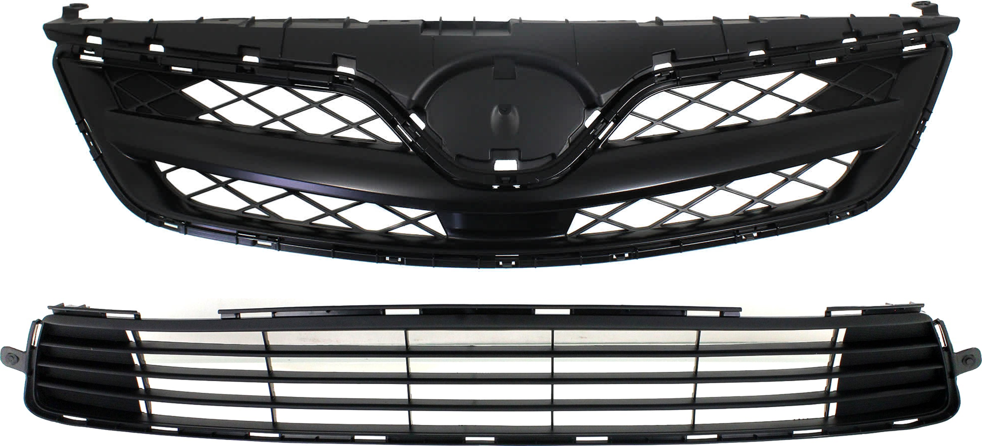 AM COROLLA 11-13 GRILLE 2 pc Kit Painted Black CE L S Models 13-13 North America Built Vehicle SKU KIT 072924 C3767 Partslink TO1200340 TO1036125 OEM 5310002410C0-5311202280
