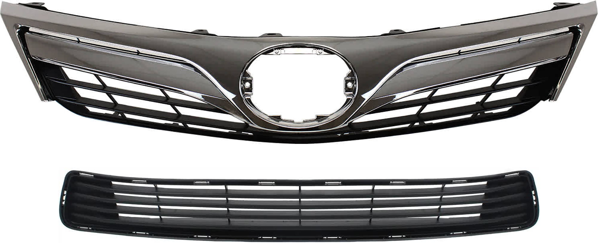 AM CAMRY 12-14 GRILLE 2 pc Kit Painted Black Shell and Insert LE XLE Exc. Hybrid Model SKU KIT 072924 C3768 Partslink TO1200343 TO1036128 OEM 5310106560-5311206200