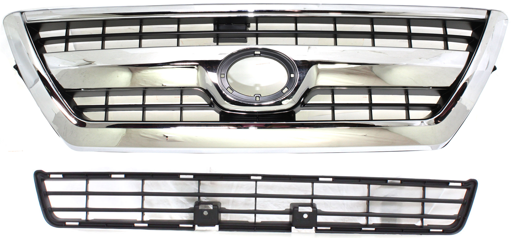 AM 4RUNNER 06-09 GRILLE 2 pc Kit Plastic Chrome Shell Primed Insert SR5 Model SKU KIT 072924 C3810 Partslink TO1200299 TO1036117 OEM 5310035A13C0-5310235030