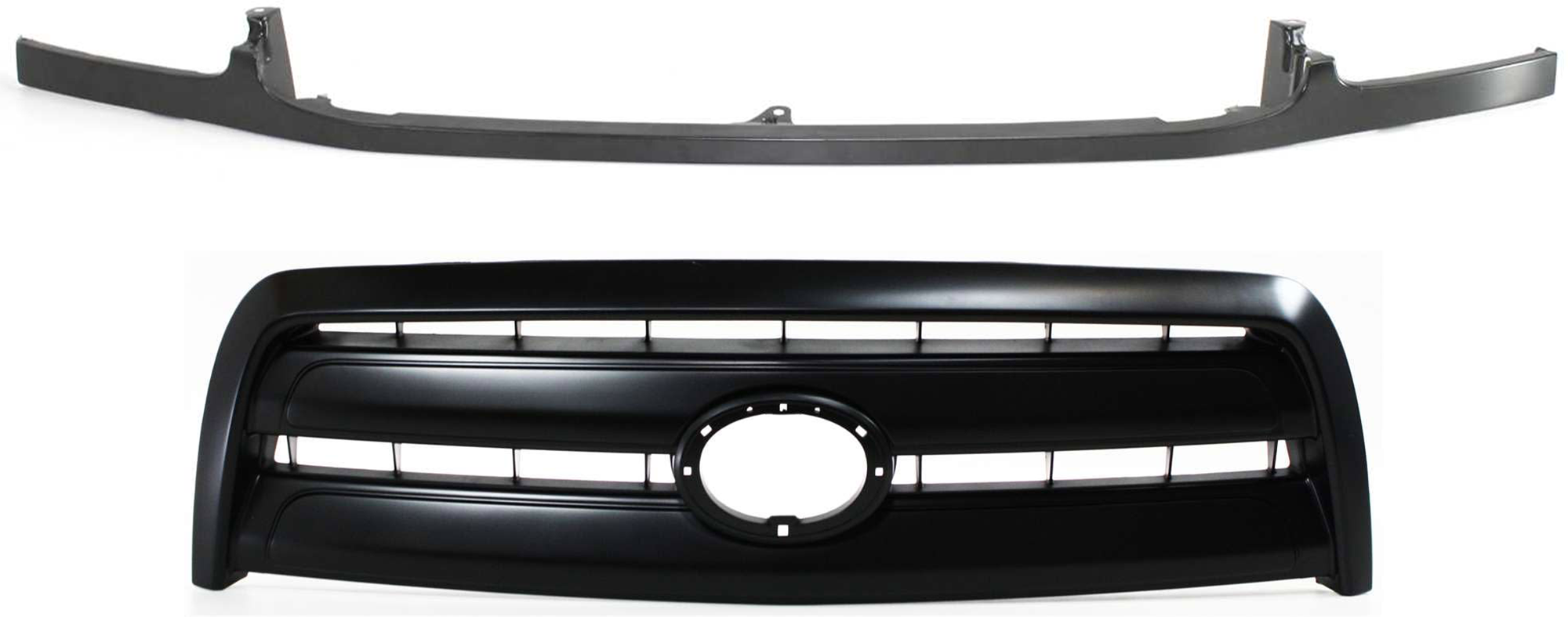AM TUNDRA 03-06 GRILLE 2 pc Kit ABS Plastic Painted Black Shell and Insert Regular Access Cab Base Model SKU KIT 072924 C3814 Partslink TO1200254 TO1087109 OEM 531000C090-539030C010