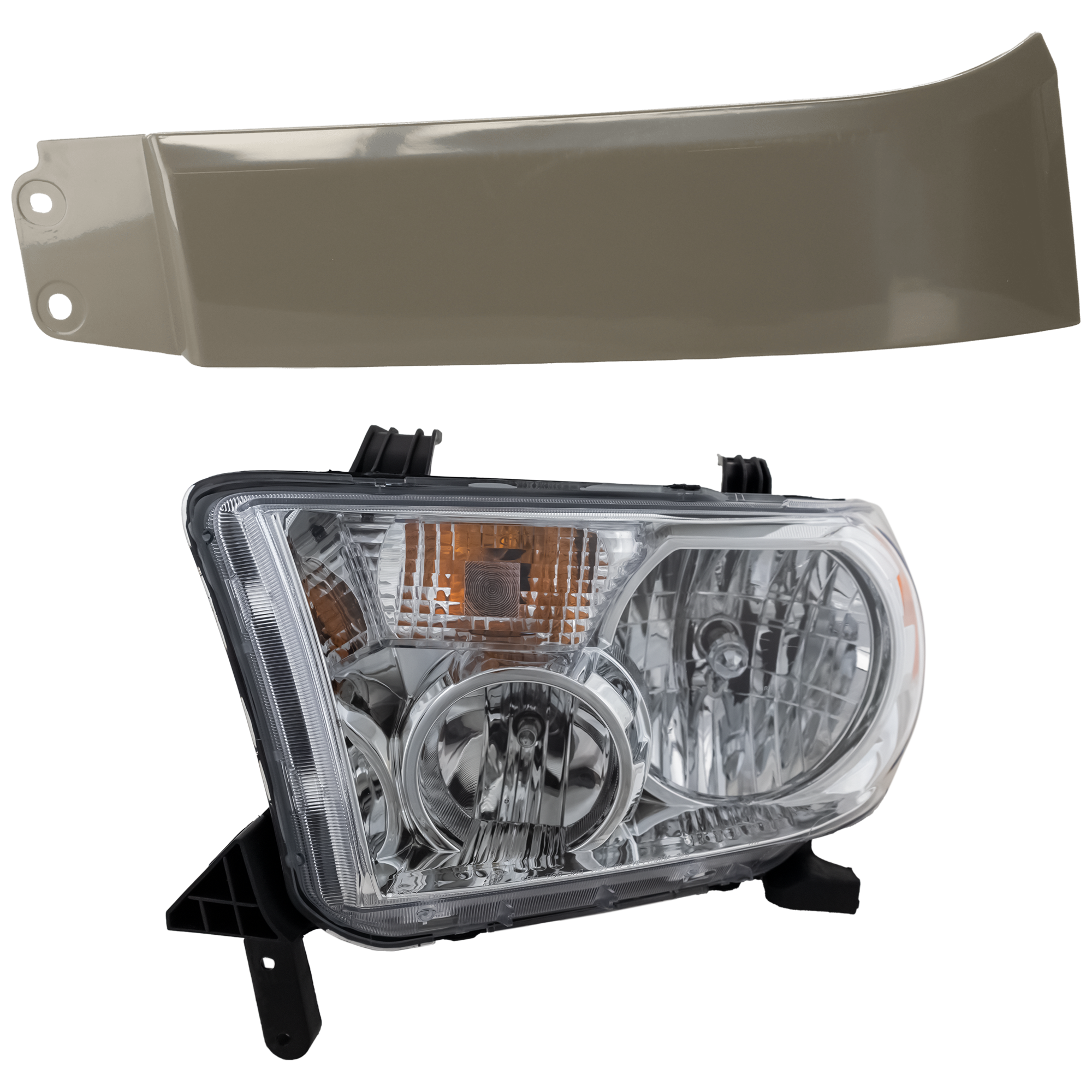 AM TUNDRA 07-13 SEQUOIA 08-17 HEAD LAMP LH 2 pc Kit with Headlight Filler SKU KIT 072924 C3957 Partslink TO2502171 TO1242100 OEM 811500C051-539320C901
