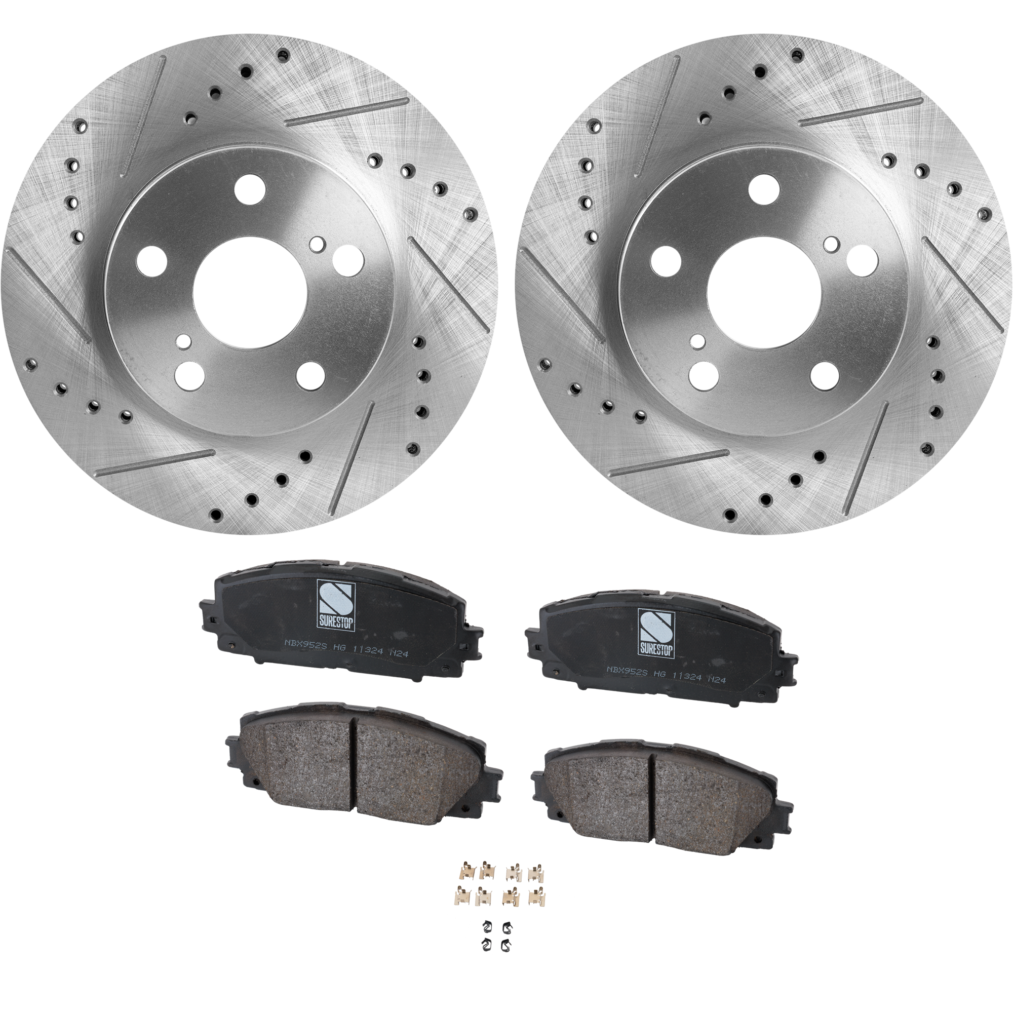 AM CT200H 12-15 FRONT BRAKE DISC AND PAD KIT 2 Wheel Set SKU KIT 072924 C3965 OEM 31541-44662-0833436-850165-600