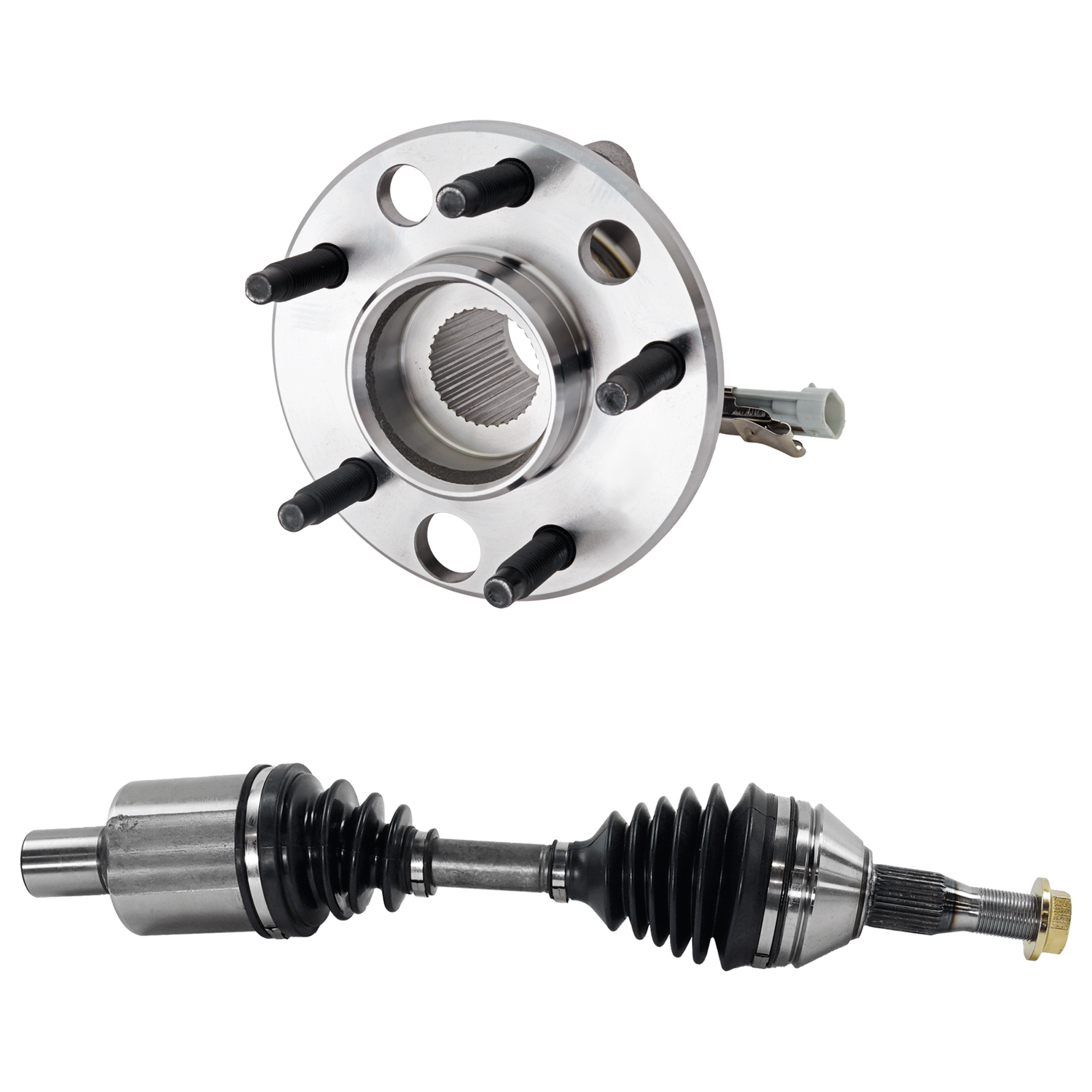 AM DEVILLE 94-96 CV AXLE ASSEMBLY 2 pc kit with Wheel Hub SKU KIT 072924 C4020 OEM 2075-2076-513087-713087-951033