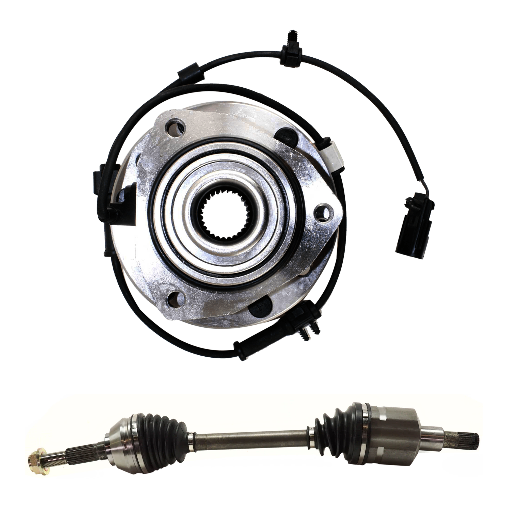 AM TRAILBLAZER 02-09 FRONT HUB ASSEMBLY RH=LH 2 pc Kit with Axle Assembly SKU KIT 072924 C4052 OEM 8151308580-26079789-8260797890