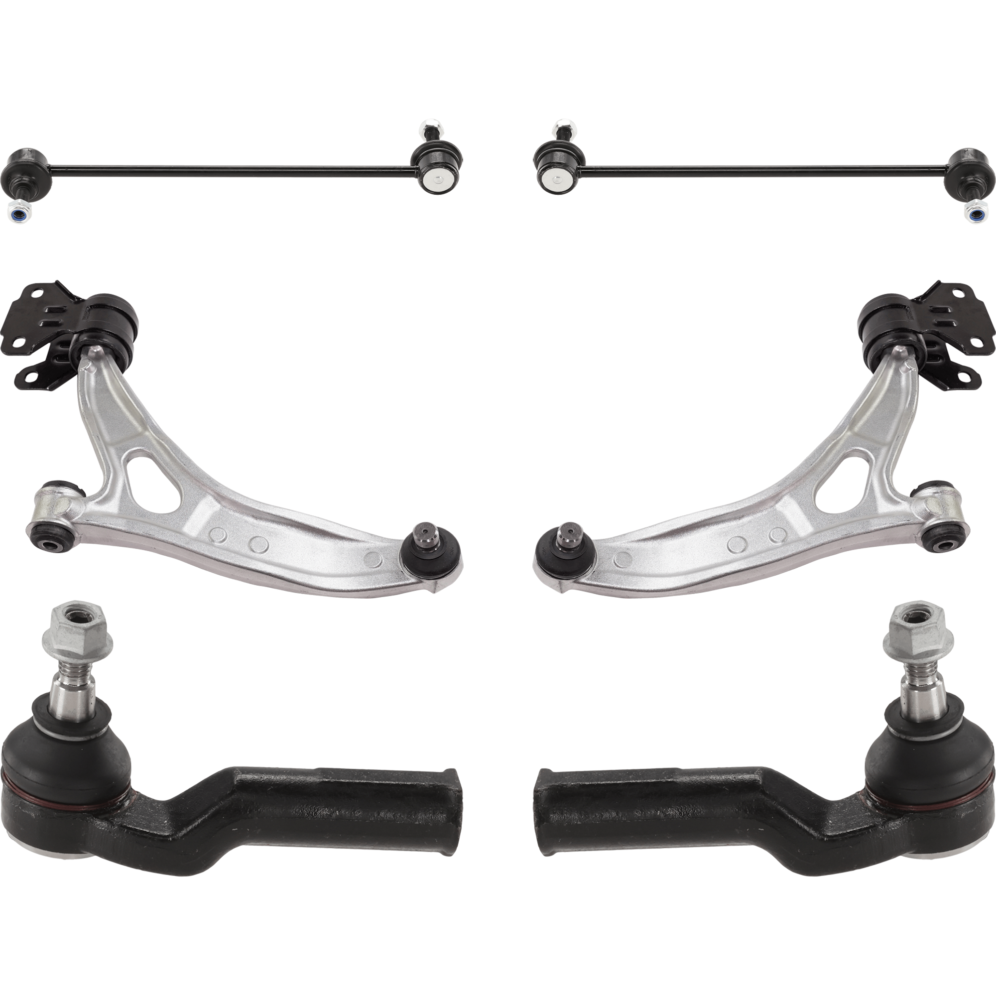 AM FOCUS 12-18 C MAX 13-18 FRONT CONTROL ARM RH AND LH Lower w ball joint s 6 pc Kit with Sway Bar Link and Tie Rod End SKU KIT 072924 C4126 OEM BV6Z3079G CV6Z3079B BV6Z3079C