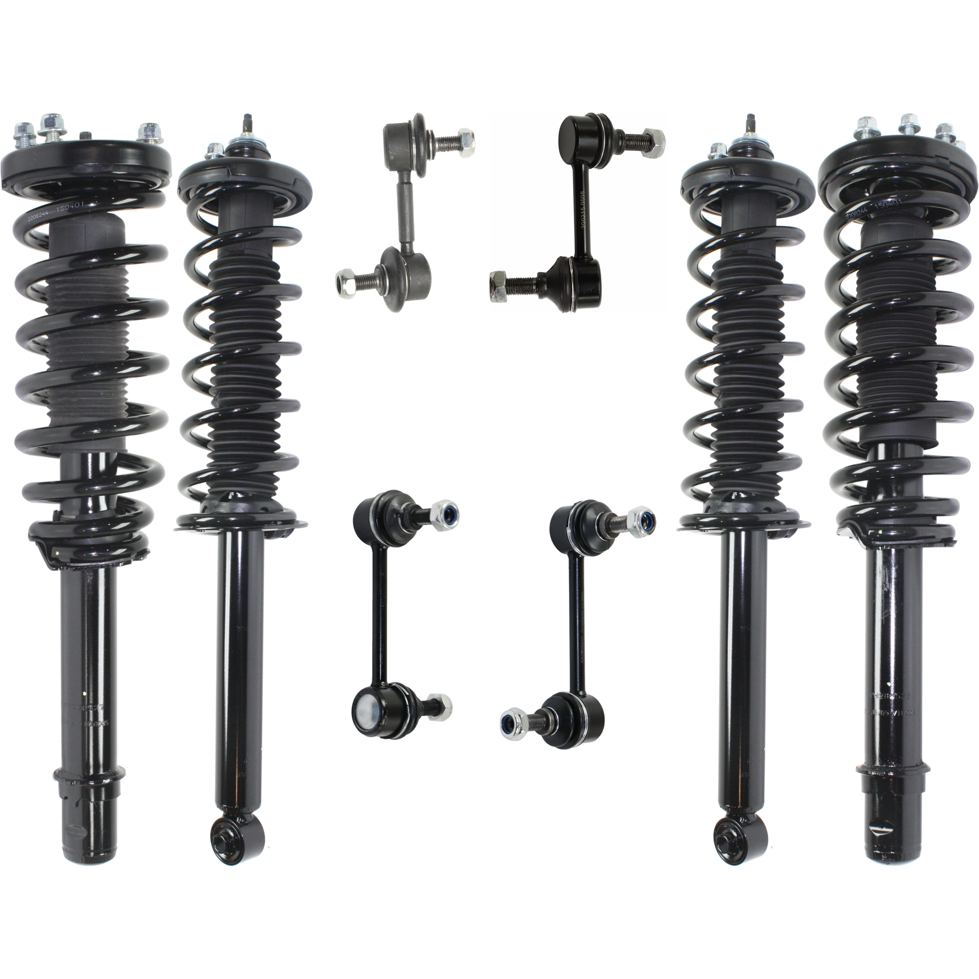 AM ACCORD 03-03 FRONT AND REAR FULLY LOADED STRUT RH AND LH 8 pc kit with Sway Bar Links SKU KIT 072924 C4141 OEM 51601SDAA31-51601SDAA32-5160