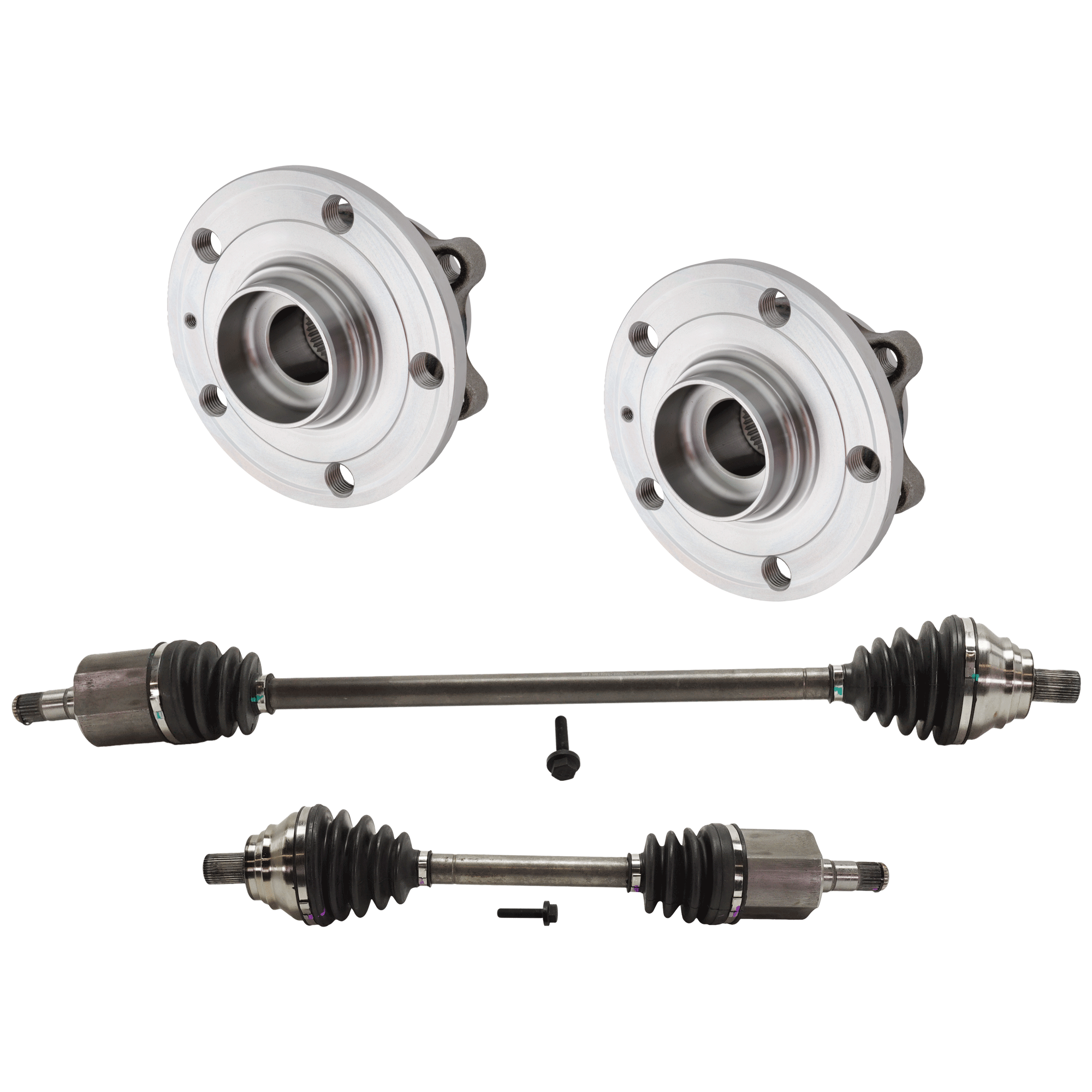 AM JETTA 06-18 FRONT CV AXLE ASSEMBLY RH AND LH 4 pc Kit with Wheel Hub SKU KIT 072924 C4167 OEM 5K0498621