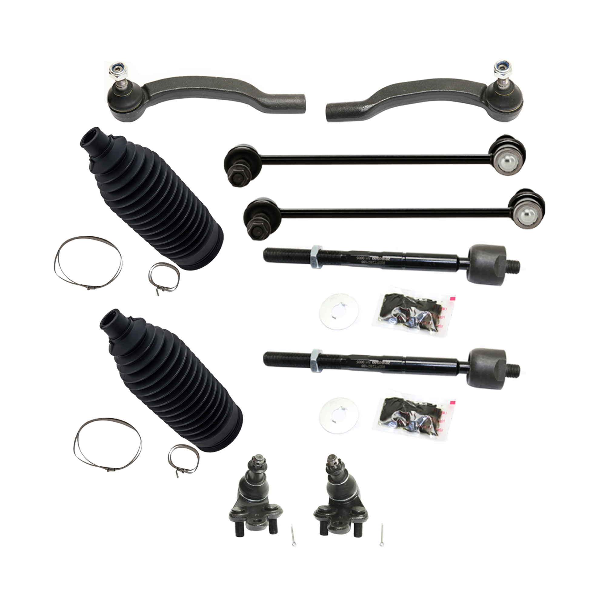 AM SIENNA 04-10 FRONT TIE ROD END RH AND LH Inner and Outer 10 pc kit with Ball Joint Steering Rack Boot and Sway Bar Link SKU KIT 072924 C4204 Partslink TO4522102 OEM 1015314-2693408-4012071-454