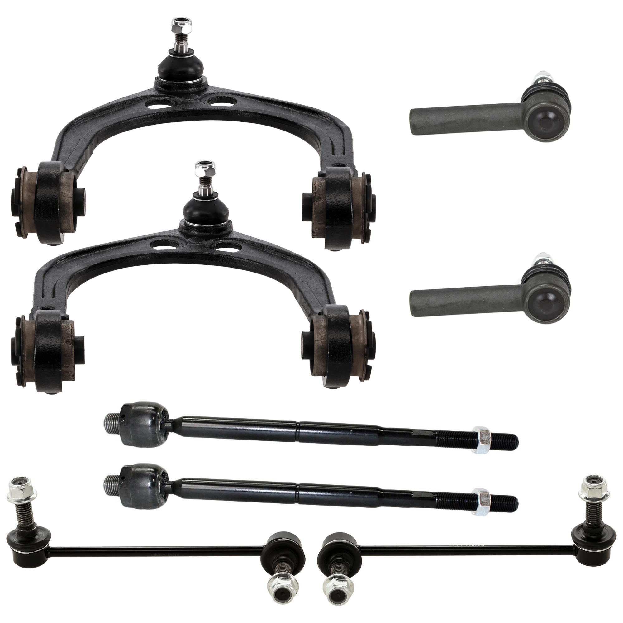 AM CHRYSLER 300-05-10 FRONT CONTROL ARM RH AND LH Upper w ball joint s 8 pc Kit with Tie Rod End and Sway Bar Link SKU KIT 072924 C4205 OEM 4782666AB 68045130AE 6804513