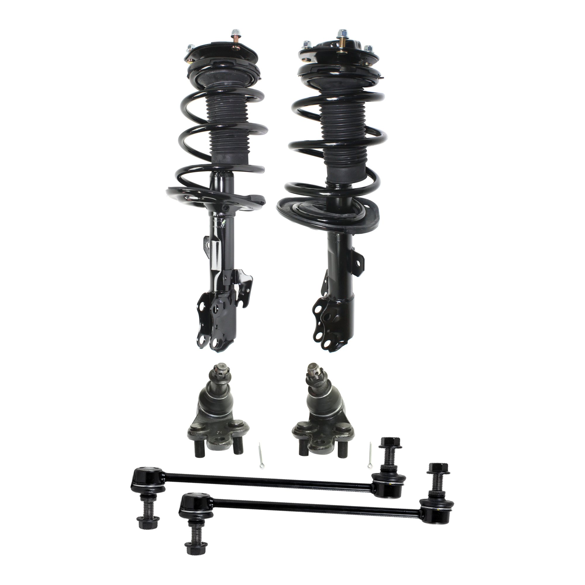 AM SOLARA 04-08 CAMRY 04-06 FRONT LOADED STRUT RH AND LH 6 pc kit Gas Charged Twin tube with Ball Joint and Sway Bar Link SKU KIT 072924 C4234 OEM 4851080147-4851080108-485203