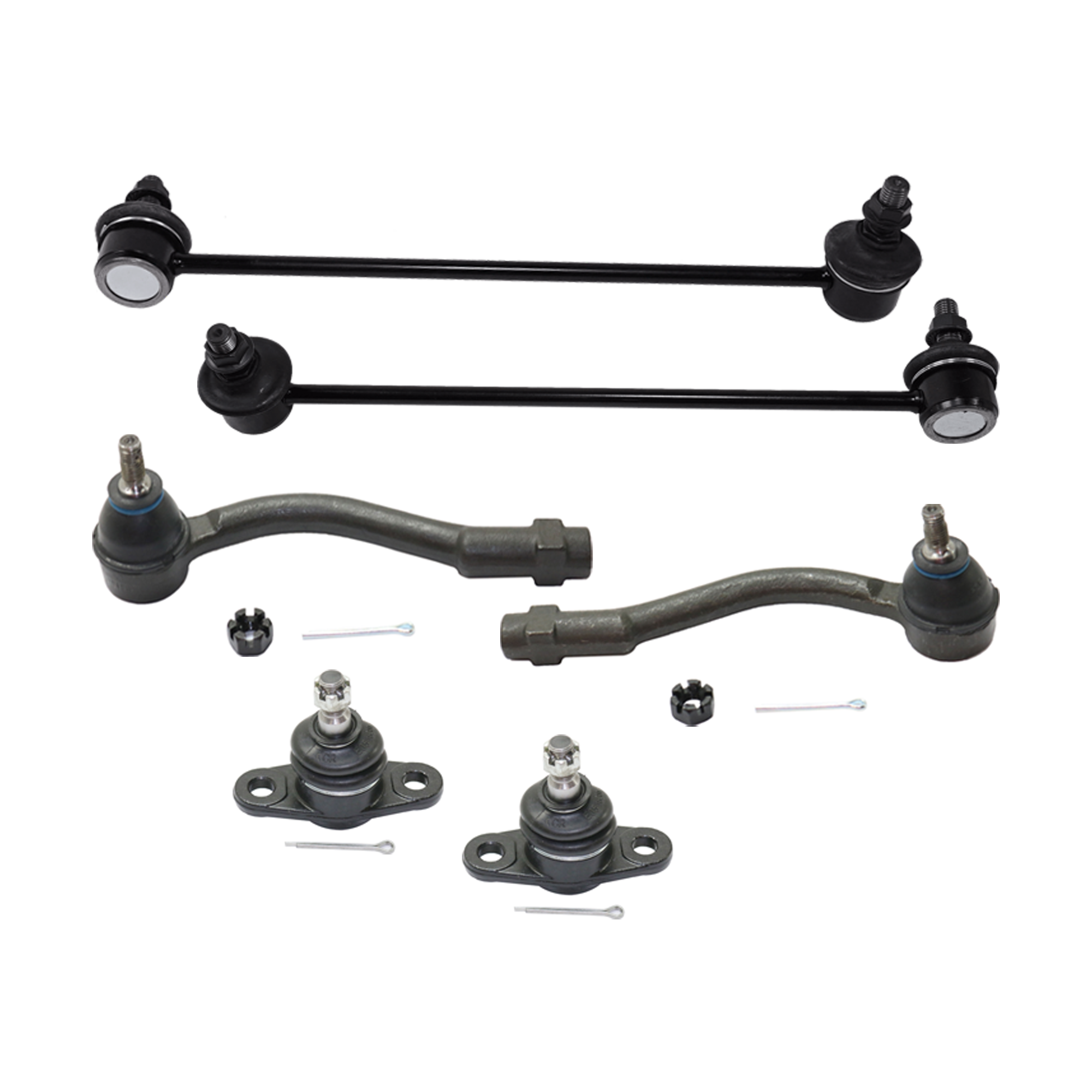 AM RIO 06-11 SWAY BAR LINK 6 pc Kit with Ball Joint and Tie Rod End SKU KIT 072924 C4384 OEM 548301-548301E000-1015346-1880