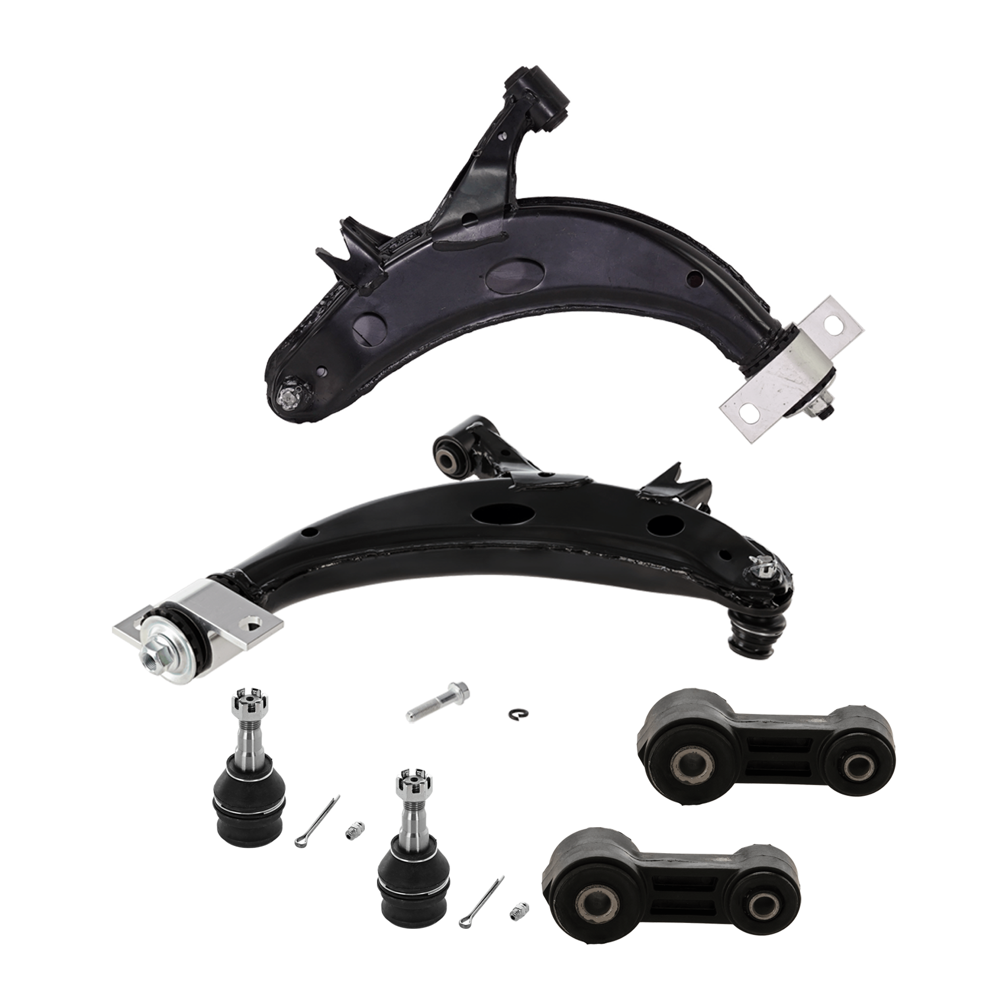 AM IMPREZA 04-07 FRONT CONTROL ARM RH AND LH Lower w ball joint s 6 pc Kit with Ball Joint and Sway Bar Link SKU KIT 072924 C4464 OEM 20200AC200F 20200AC210F 104141