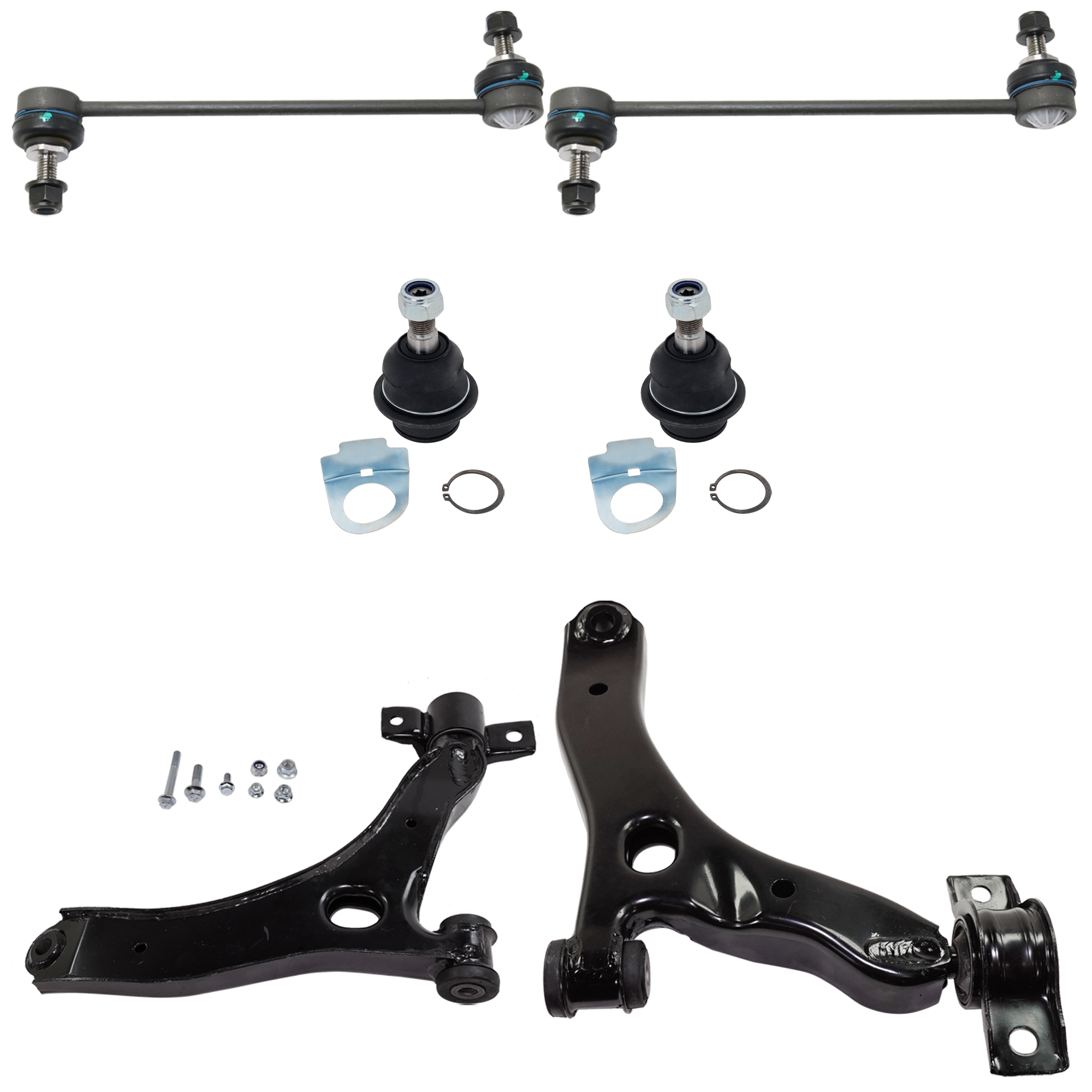 AM TRANSIT CONNECT 10-13 SUSPENSION KIT 6 pc Kit with Ball Joint and Sway Bar Link SKU KIT 072924 C4501 OEM 1355048-4T1Z3078A 1332454-1355