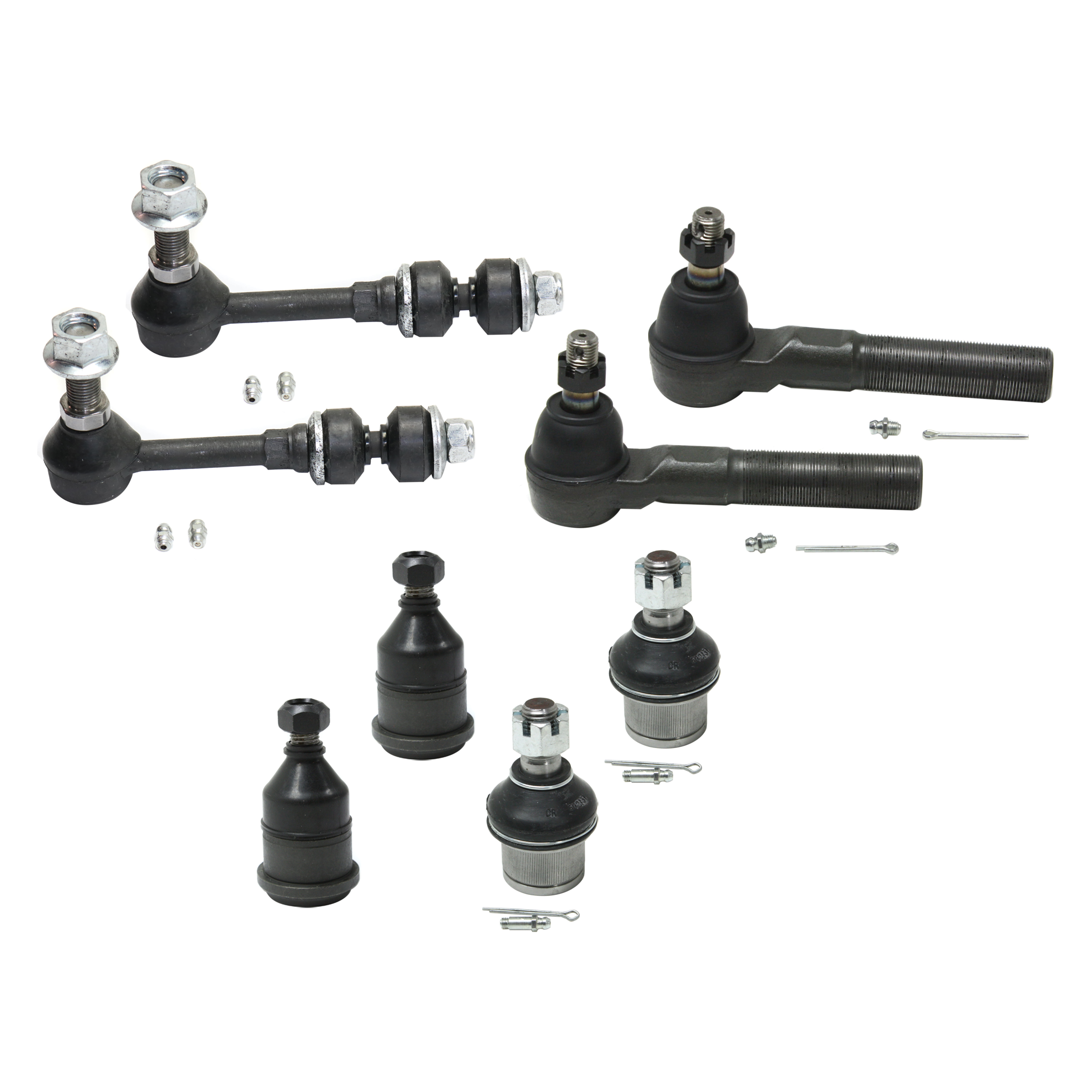 AM DODGE FULL SIZE P U 06-08 FRONT BALL JOINT RH=LH Upper and Lower 8 pc kit with Tie Rod End and Sway Bar Link SKU KIT 072924 C4517 OEM 2653021-2653023-5451735-545173