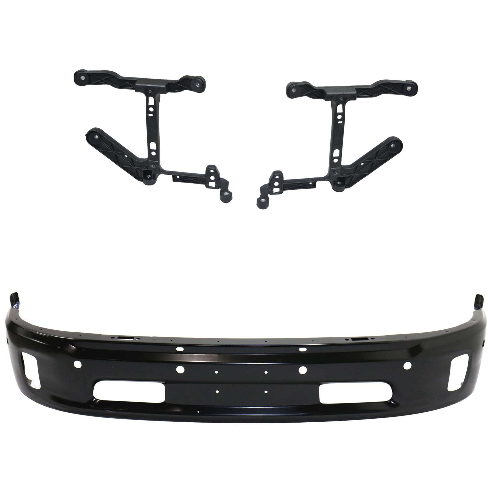 AM RAM 1500-14-18-1500 CLASSIC 19-21 FRONT BUMPER 3 pc kit w Bumper Bracket SKU KIT 072924 C663 Partslink CH1002400 CH1061108 OEM 68160858AA 68232454AA