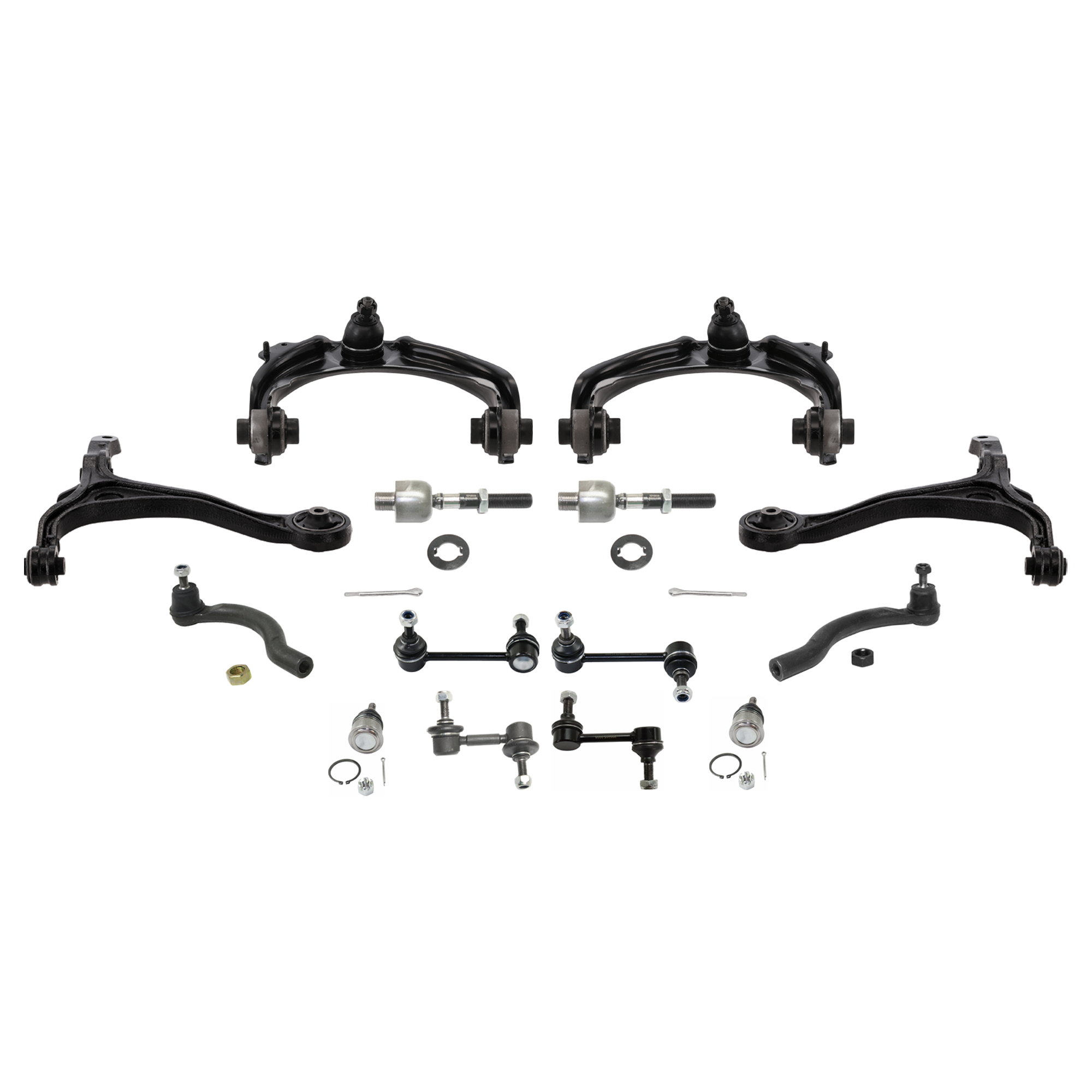 AM ACCORD 03-03 TSX 04-08 FRONT CONTROL ARM RH AND LH Upper and Lower 14 pc Kit with Ball Joint Sway Bar Link and Tie Rod End SKU KIT 072924 C765 OEM 51350SDAA01-51350SDAA03-5135