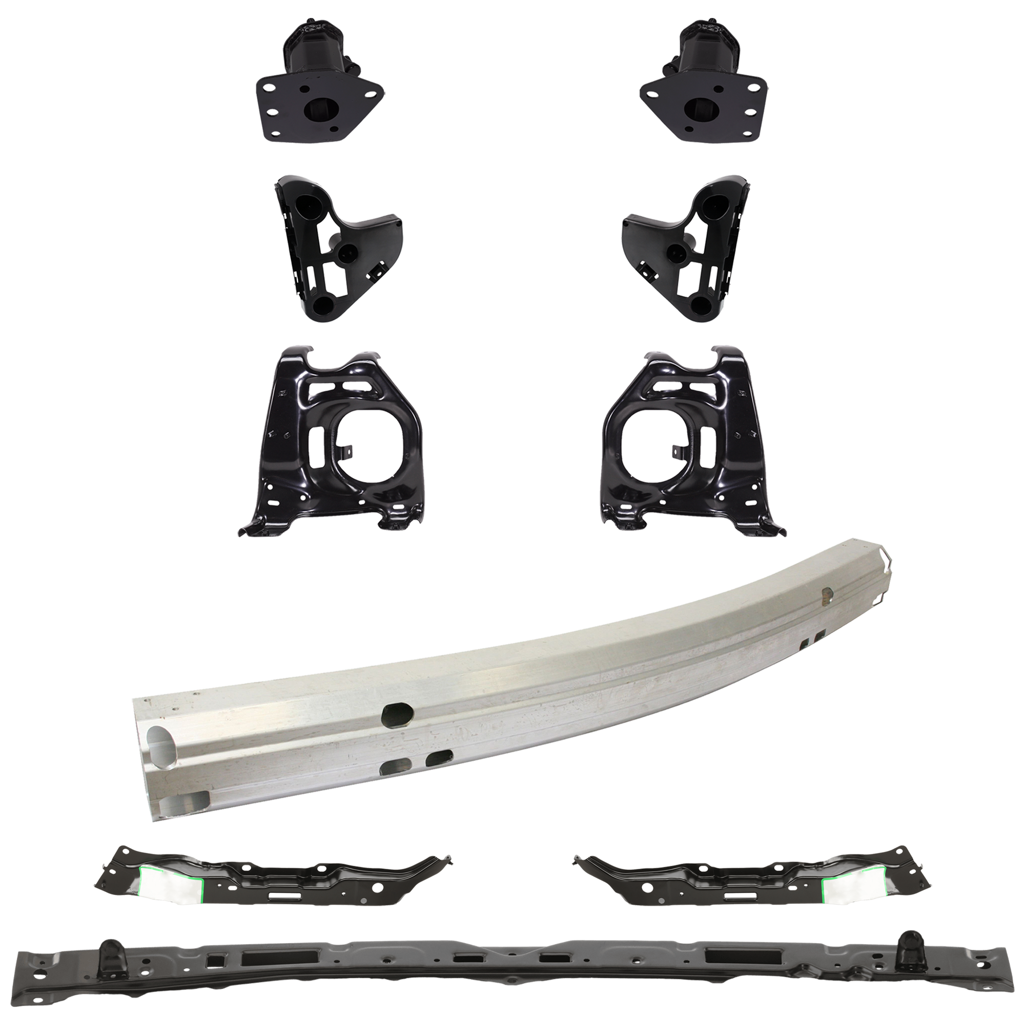 AM TUNDRA 07-09 FRONT REINFORCEMENT 10 pc kit with Bumper Bracket and Bumper Retainer SKU KIT 072924 C797 Partslink TO1006215 TO1067168 TO1067162 TO1066162 TO1067170 TO1066170 TO1067166 TO1066166 TO1032108 TO1033108 TO1010102 OEM 521310C030-520250C010-520260C0