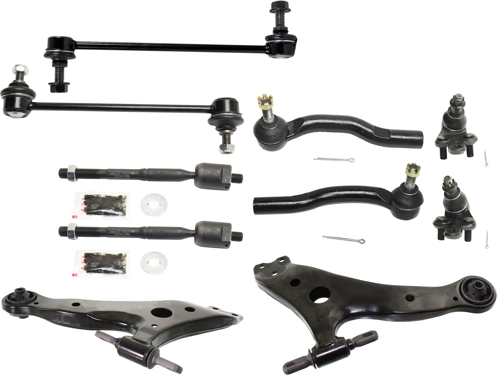 AM CAMRY ES300-02-03 FRONT CONTROL ARM RH AND LH Lower w o ball joint s 10 pc Kit with Ball Joint Sway Bar Link and Tie Rod End SKU KIT 072924 C881 OEM 4806833050-4806933050-104307