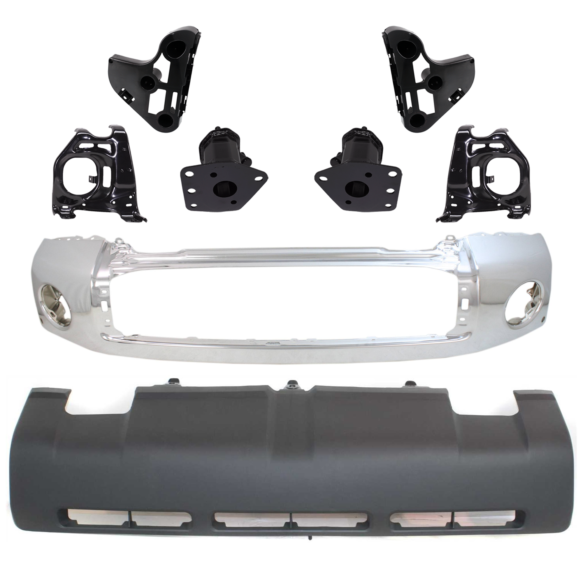 AM TUNDRA 07-09 FRONT BUMPER 8 pc kit w Bumper Bracket SKU KIT 072924 C918 Partslink TO1002181 TO1067168 TO1067162 TO1066162 TO1067170 TO1066170 TO1067166 TO1066166 TO1095199 OEM 521110C901-520250C010-520260C0