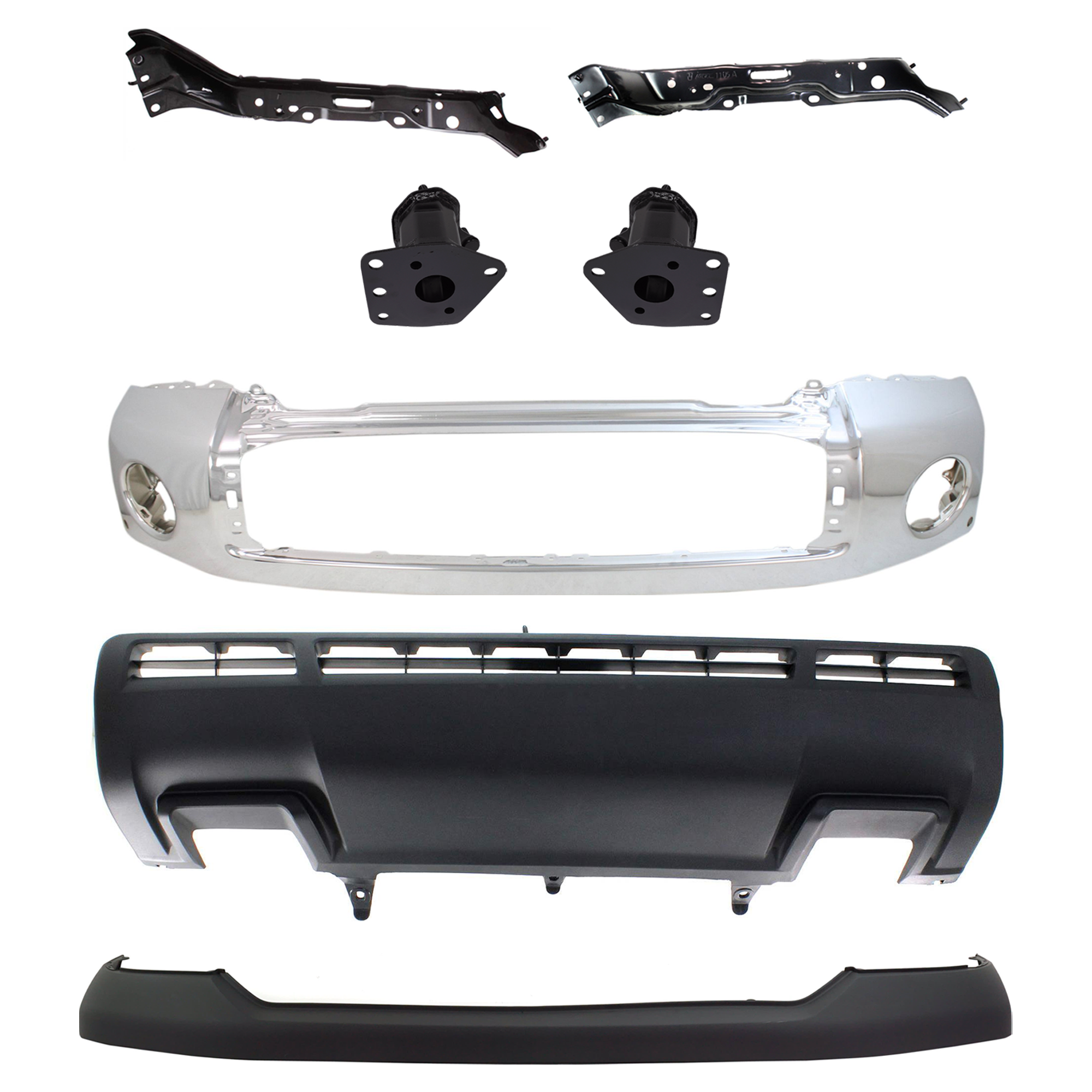 AM TUNDRA 10-13 FRONT BUMPER 8 pc kit w Bumper Cover Bumper Retainer and Bumper Bracket SKU KIT 072924 C920 Partslink TO1002181 TO1067168 TO1067162 TO1066162 TO1014100 TO1032108 TO1033108 TO1010102 TO1095202 OEM 521110C901-520250C010-520260C0