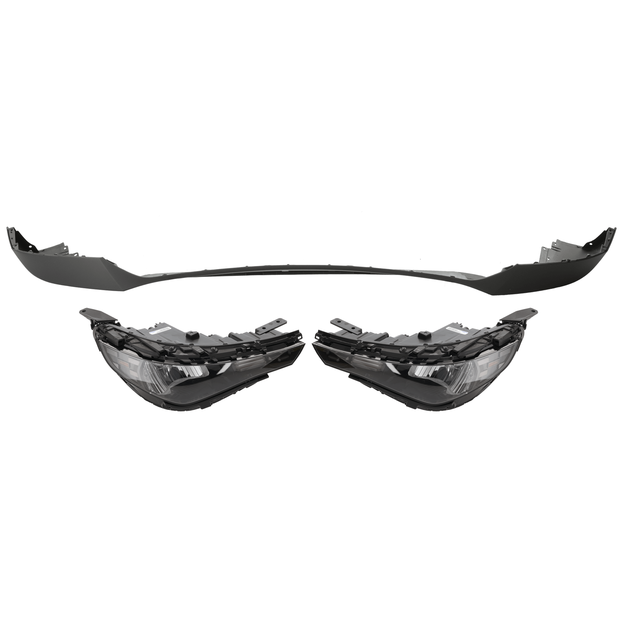 AM SOUL 23-25 HEAD LAMP RH AND LH 3 pc Kit Assembly Halogen with Bumper Cover SKU KIT 072926 NM198 Partslink KI2502256 KI2503256 KI1015130 OEM 92101K0520-92102K0520-86512K0A