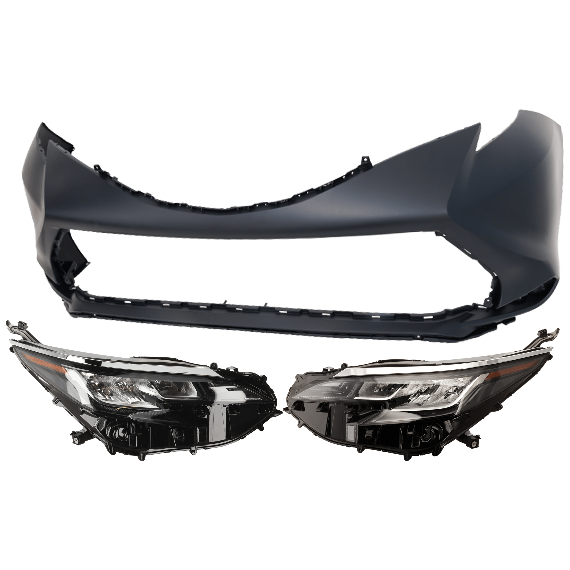 AM SIENNA 21-23 HEAD LAMP RH AND LH 3 pc Kit Assembly LED with Bumper Cover SKU KIT 072926 NM279 Partslink TO2502306C TO2503306C TO1000468C OEM 8111008100-8115008100-52119089