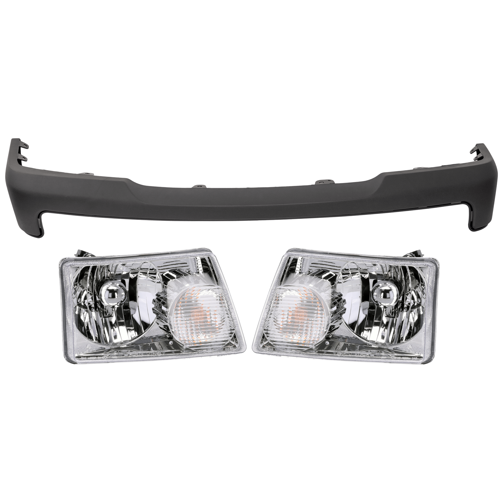 AM RANGER 06-11 FRONT BUMPER COVER 3 pc Kit Textured Exc. STX Model with Headlight SKU KIT 072926 NM44 Partslink FO1000603 FO2503173 FO2502173 OEM 6L5Z17D957AAA 6L5Z13008AA 6L5Z